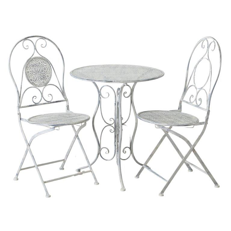 Gartenmöbel Sitzgruppe Gartentisch und Stühle "Art Nouveau" Eisen im Antikfinish