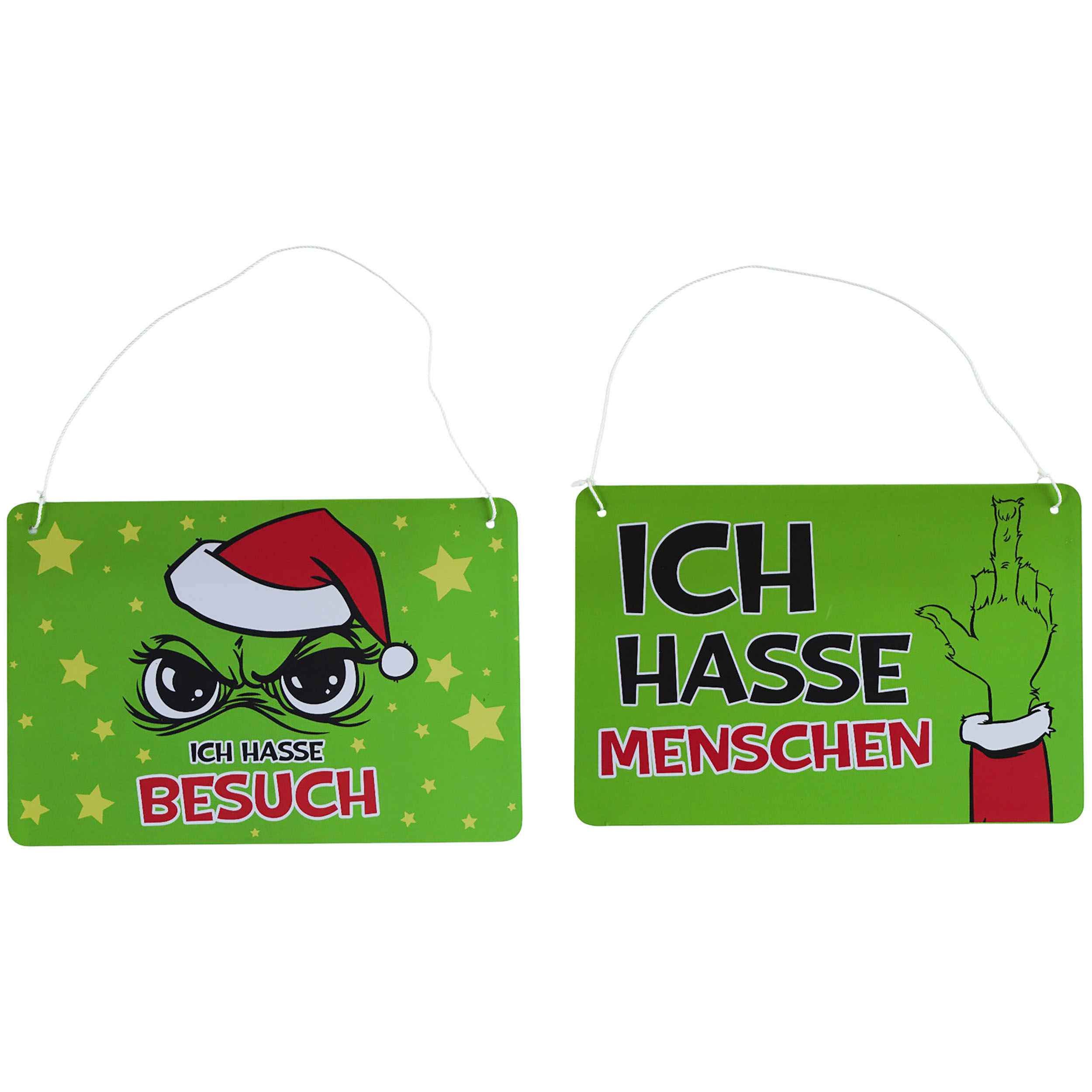 02636 2er Set Weihnachtsdeko Schilder "Festtags-Muffel" 21 x 14 cm