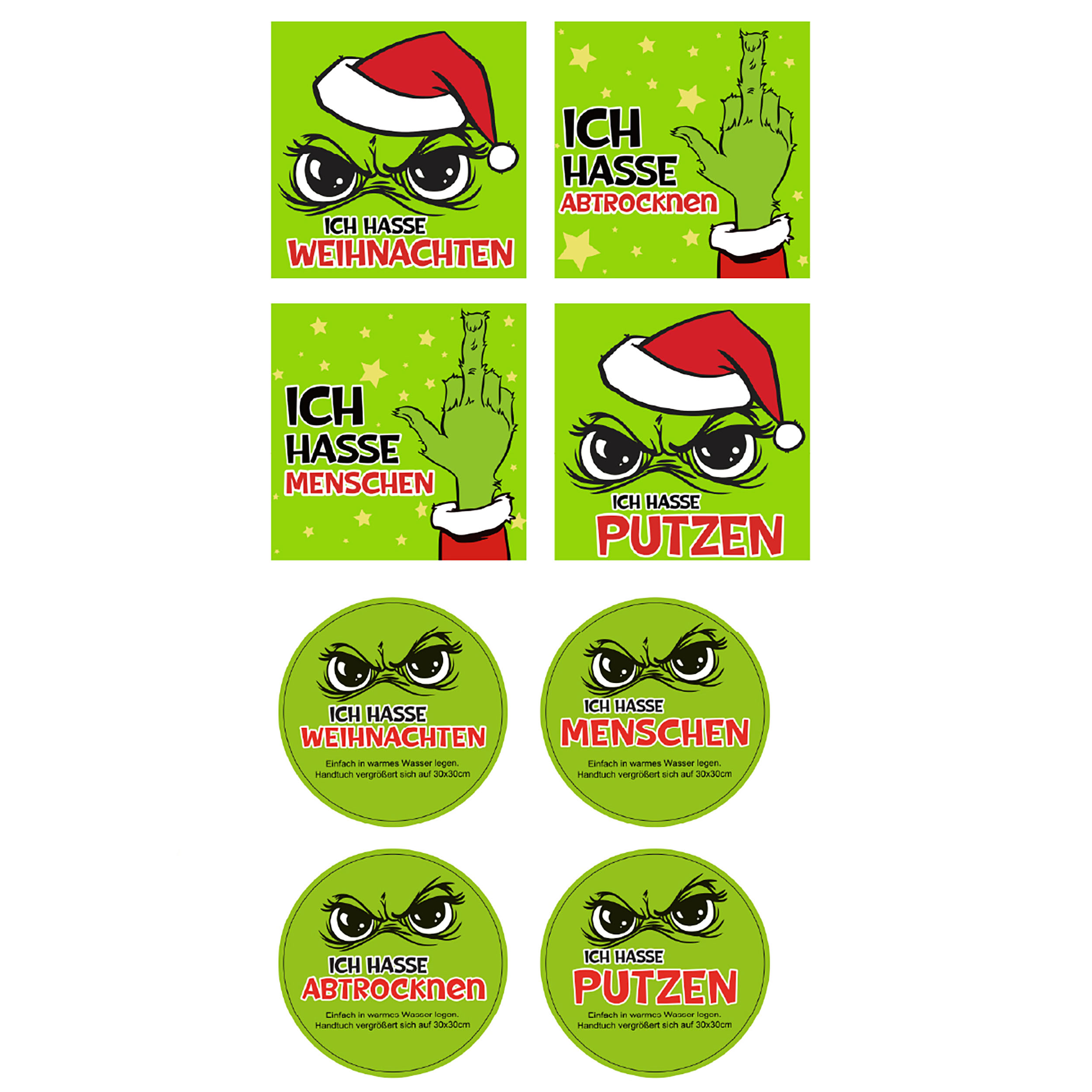 04745yBABzb8R3Tj3k Magisches Handtücher "Festtags-Muffel" 30 x 30 cm - 4 Designs