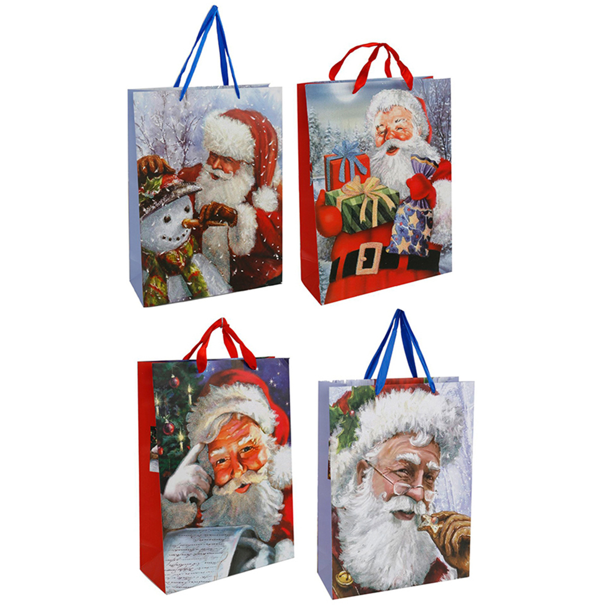 837830_058621e3533337 12 x Geschenktüten Weihnachtsmann in Vintage-Look 24 x 18 x 80 cm (H/B/T)
