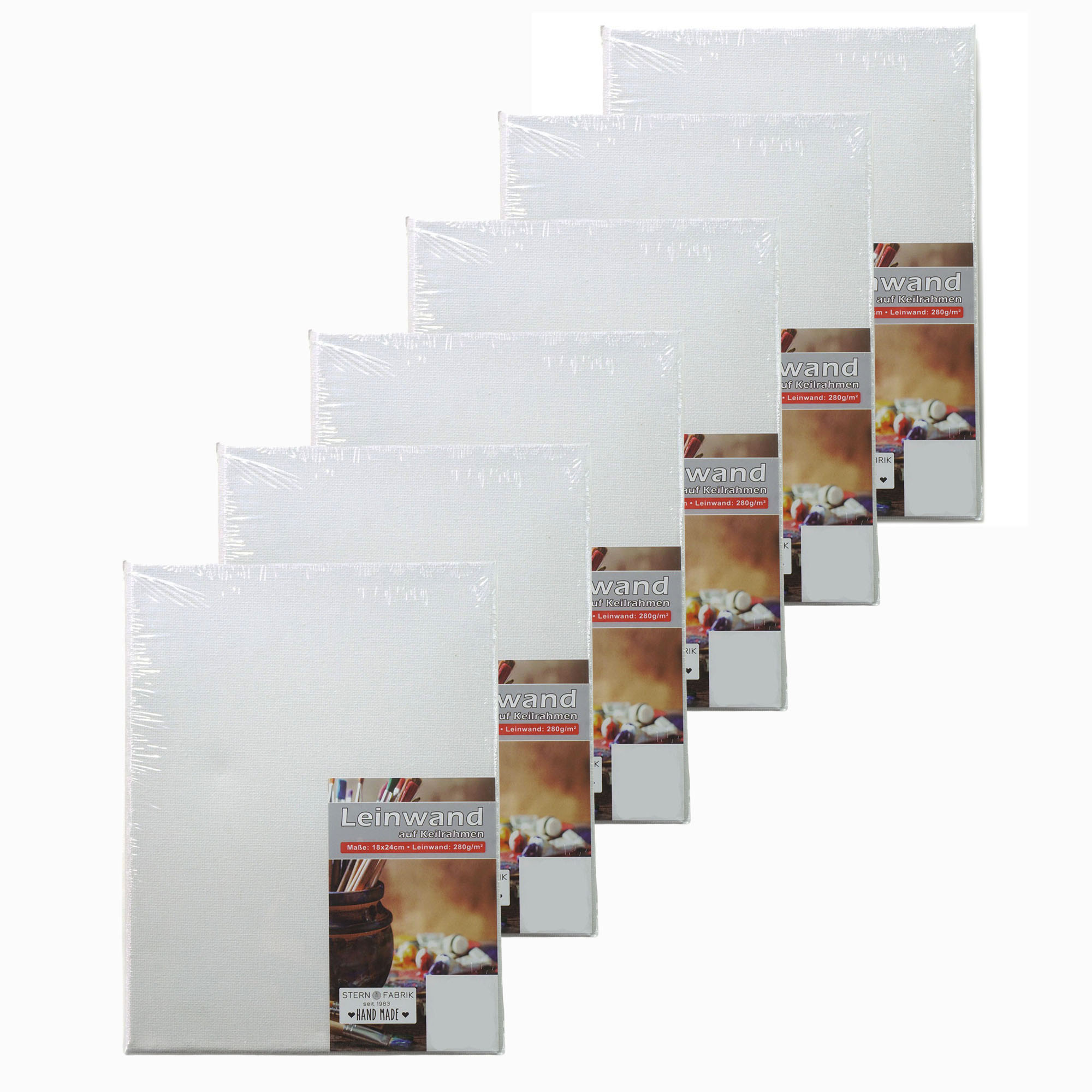 Leinwände auf Keilrahmen in verschiedenen Größen und Sets