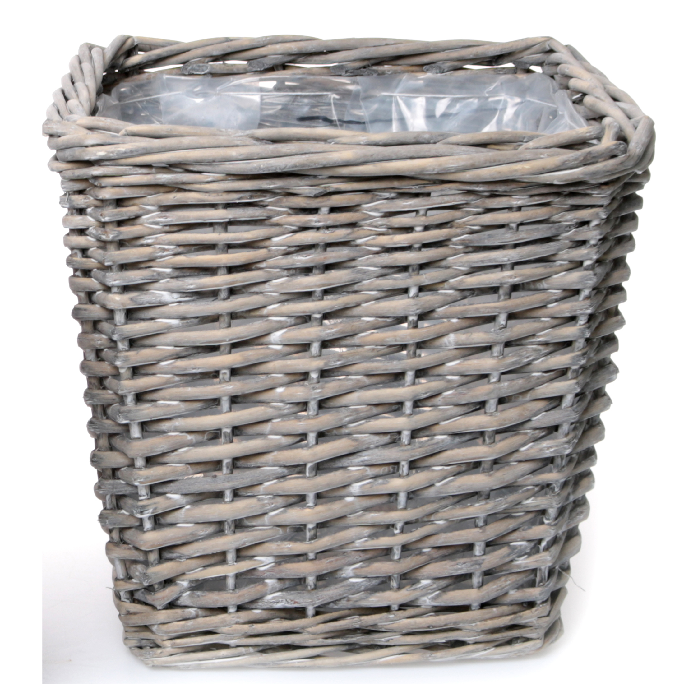 Pflanzkorb aus Weide in eckiger Form - H 23 oder 26 cm