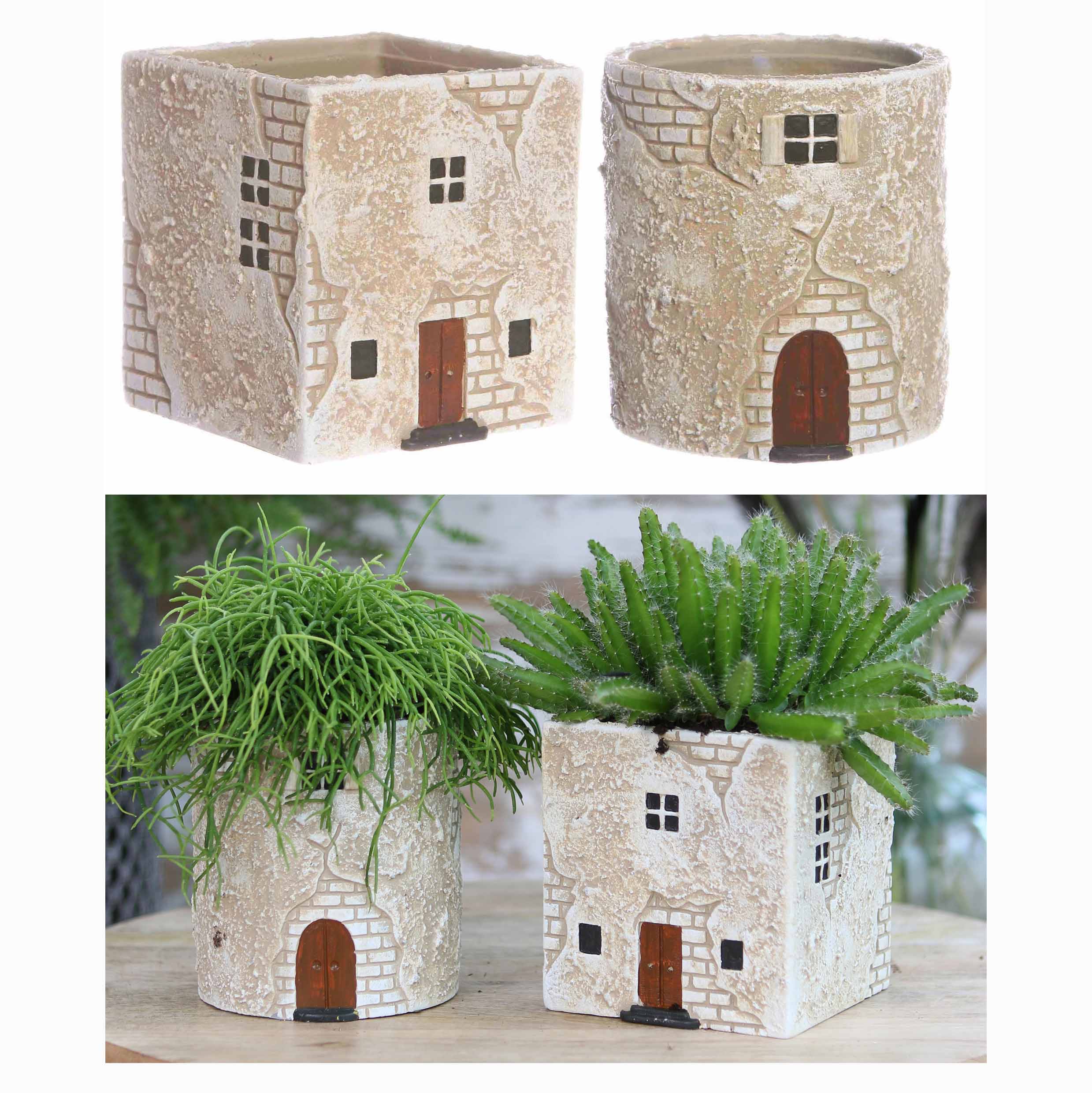 2-tlg. Set rund + eckig (Ø 10,5 cm - H 11,5 cm)