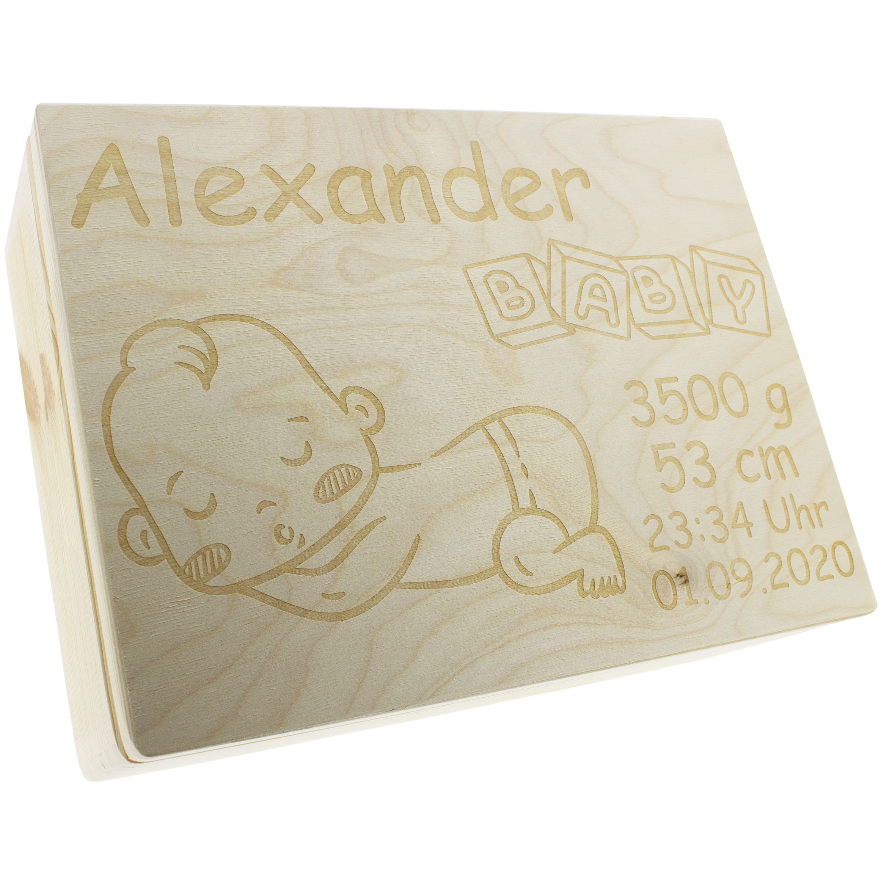 Erinnerungsbox Baby - individuell graviert zur Geburt