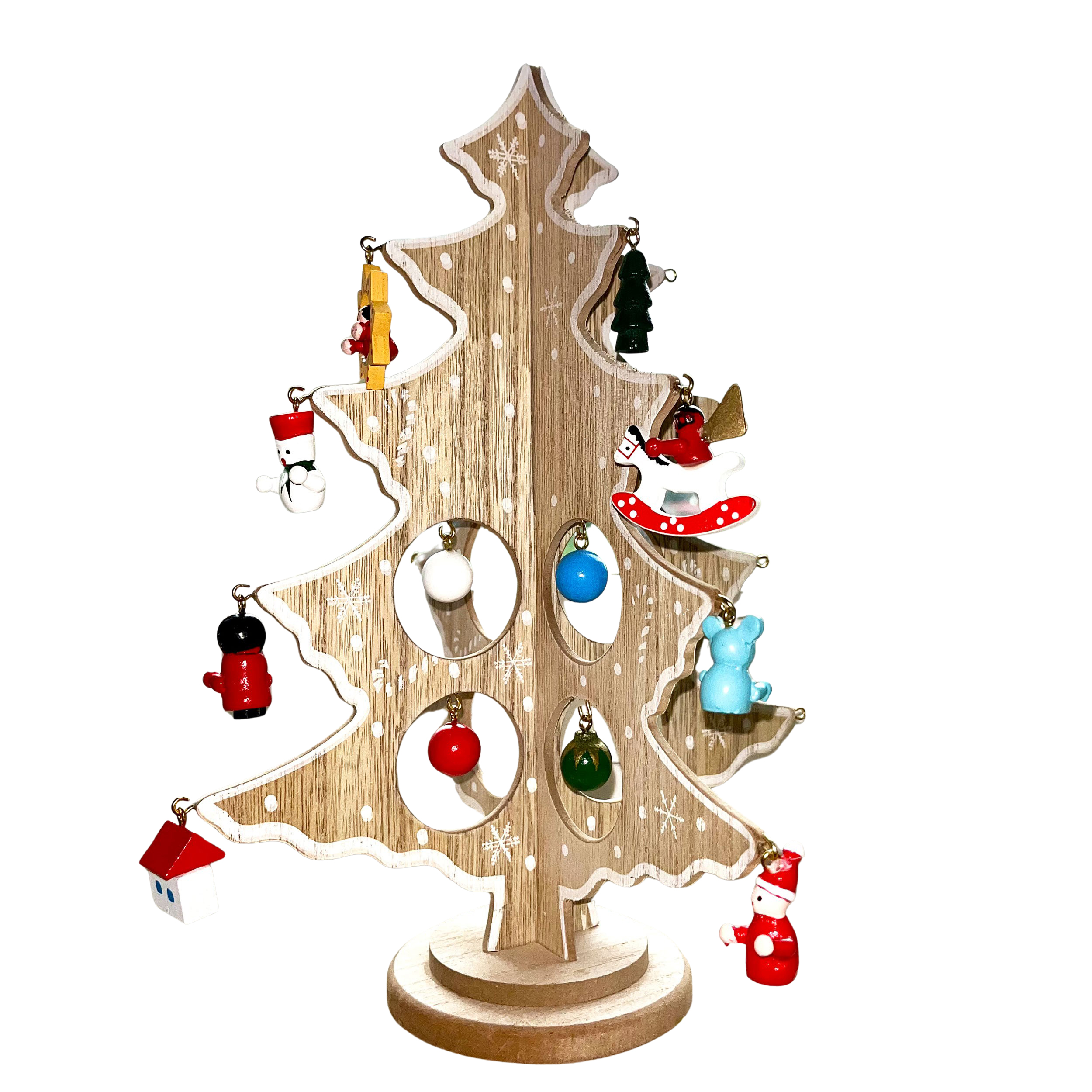 GR9002340-2-Kopie "Zauberwald Christbaum" aus Holz mit 24 x Baumhänger
