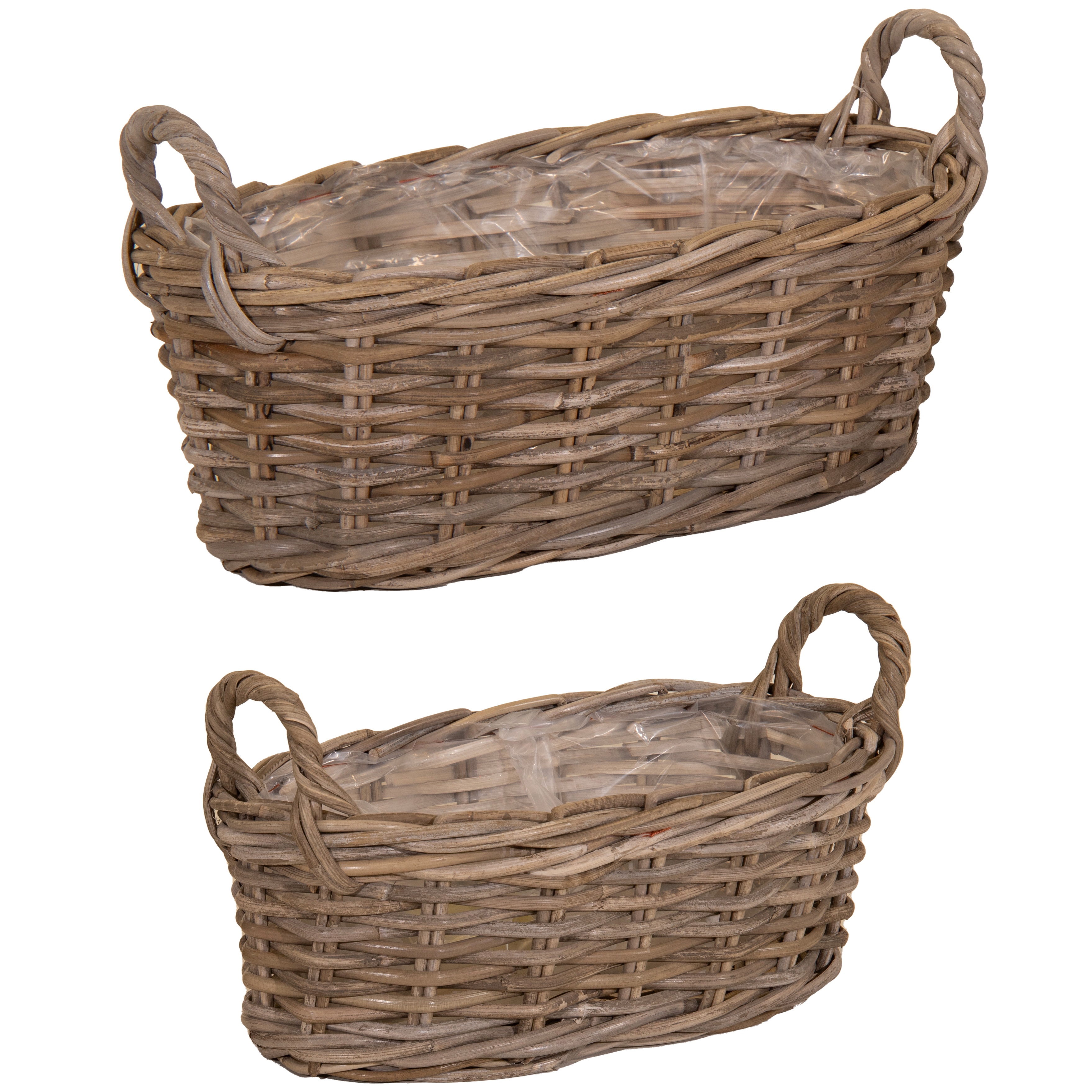 2er-Set Pflanzkorb oval
