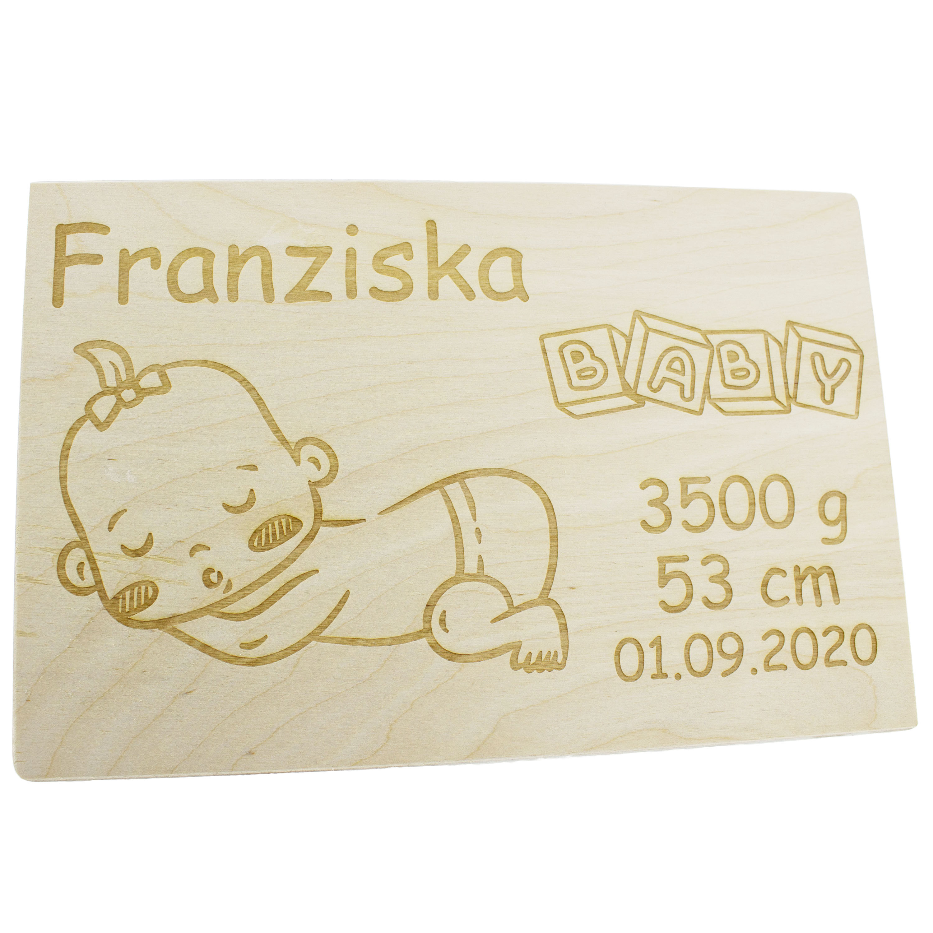 510a-111-6_Erinnerungskiste Erinnerungsbox Baby "Mädchen schlafend" - individuell graviert zur Geburt
