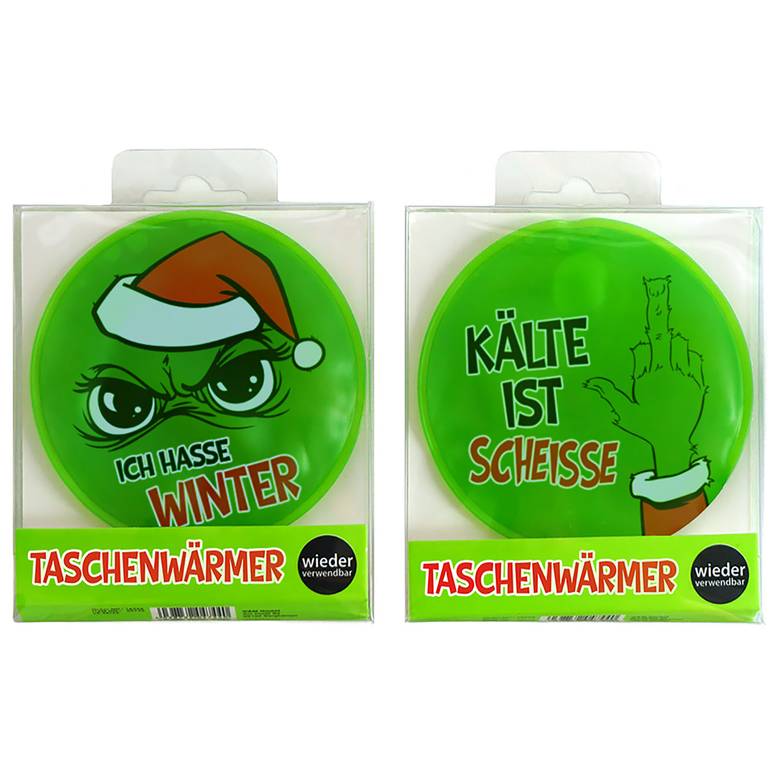 04744-_ Taschenwärmer "Festtags-Muffel" Ø 8,5 cm - wiederverwendbar