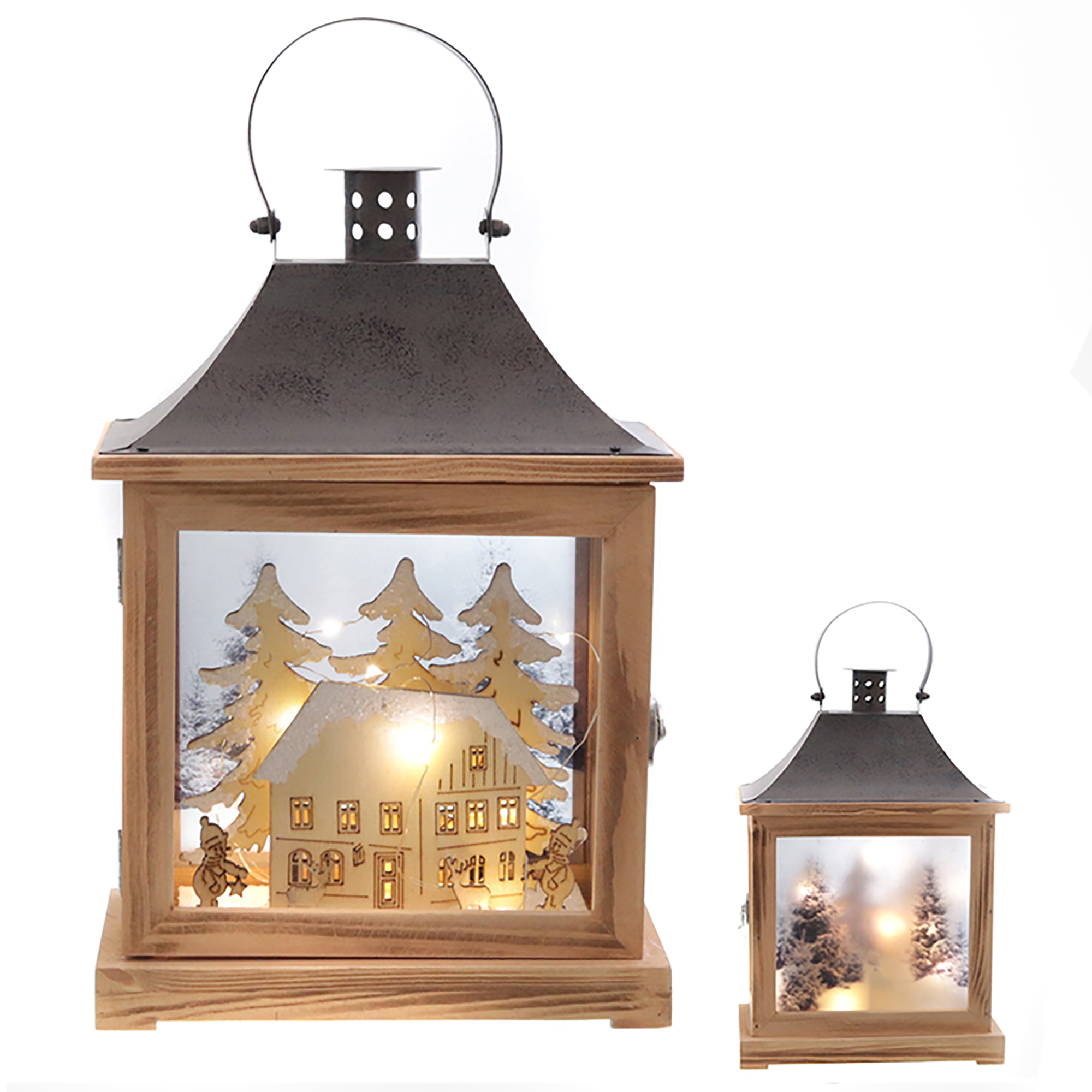 79839 Stimmungsbeleuchtung "Laterne Weihnachten" H 30,5 cm - Winterlandschaft