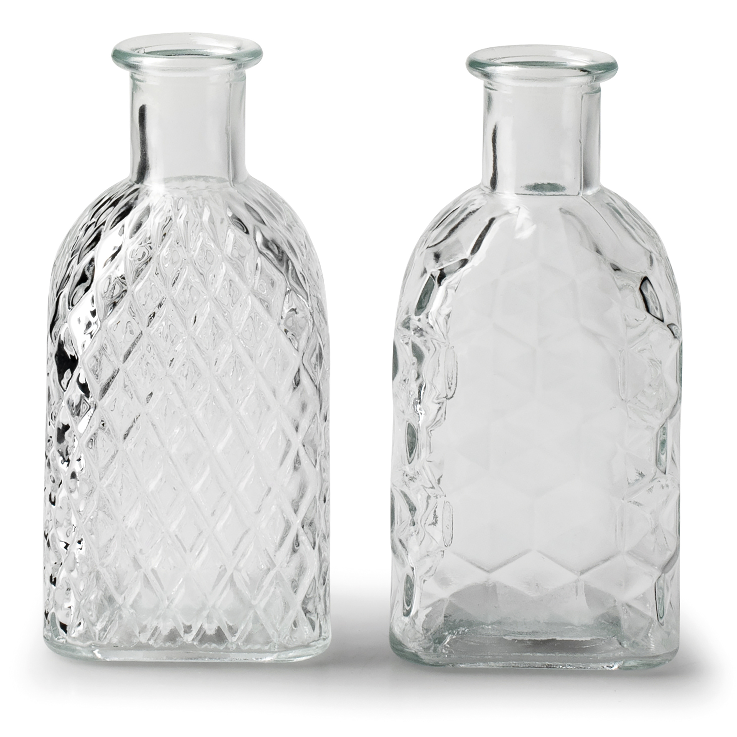 42142-n 12 x Vasen "Rona" aus Glas in quadratischer Form - H 13,5 cm