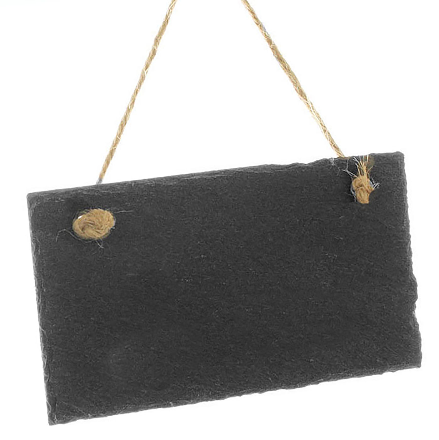 69258 12 x Schiefertafeln mit Schnur zum Hängen und Beschriften 15 x 9 cm
