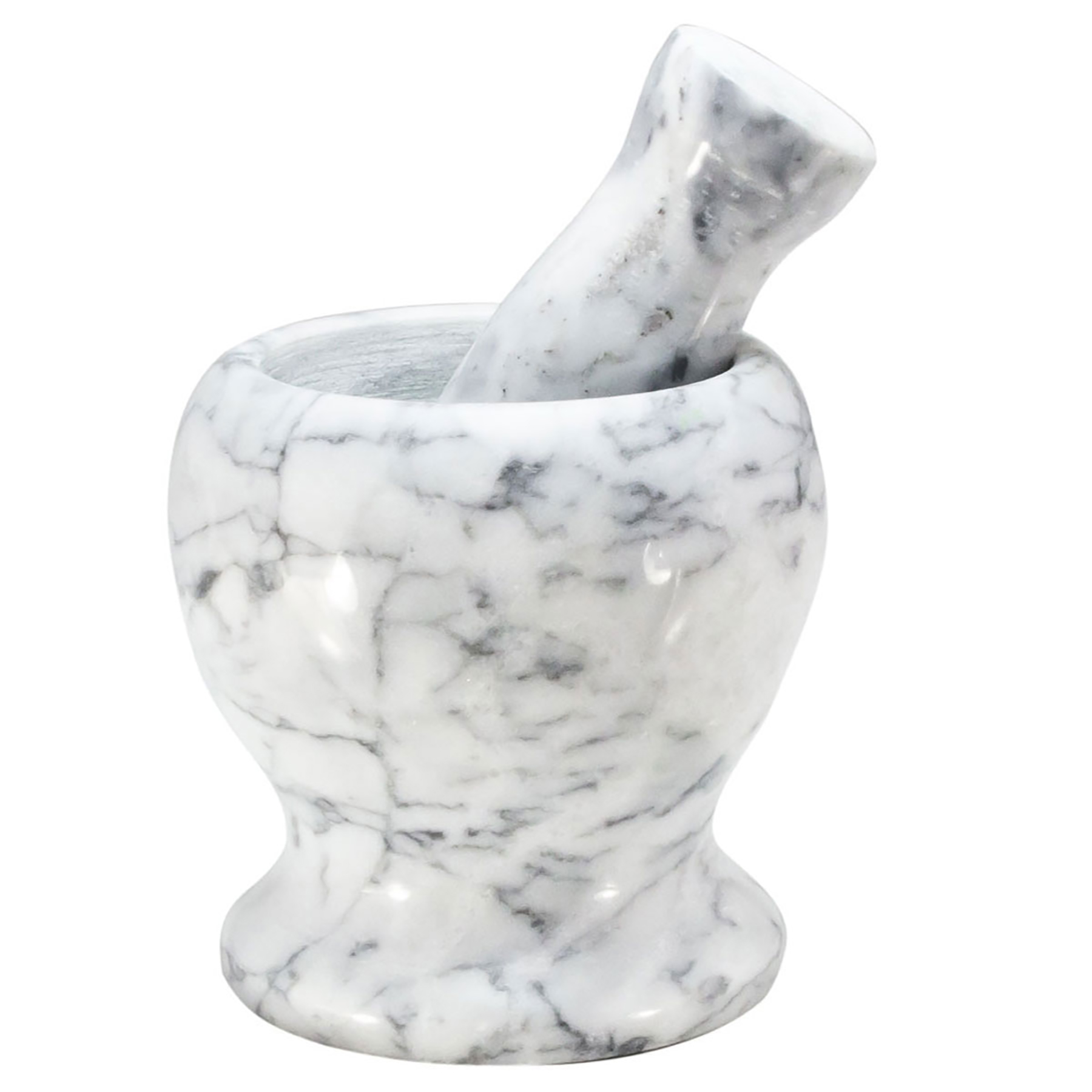 Mörser mit Stößel aus Keramik oder Granit H ca. 11 cm