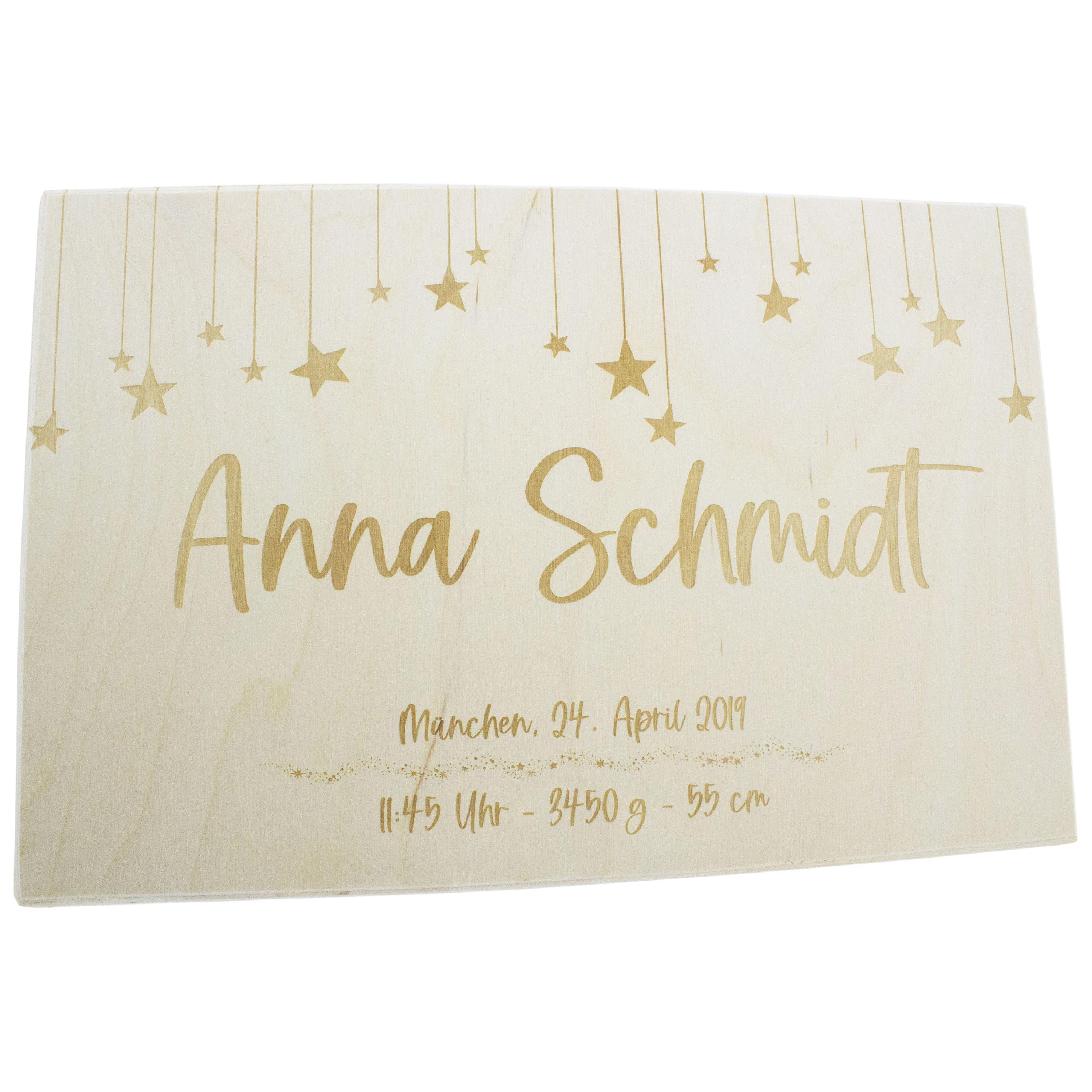 510a-111-8_Modell-8 Erinnerungsbox Baby "Sterne" - individuell graviert zur Geburt
