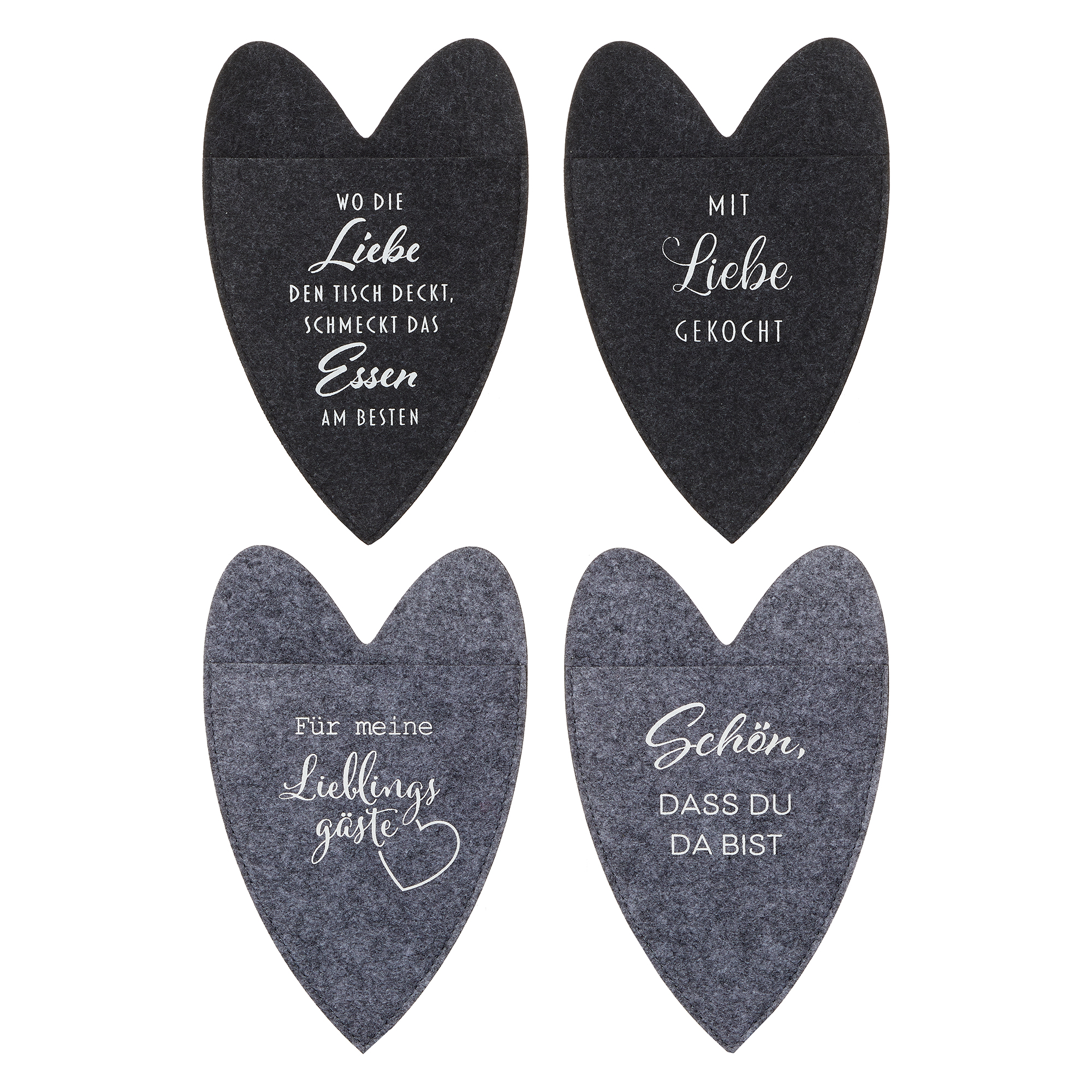 6 x Herzform - 15 x 23 cm