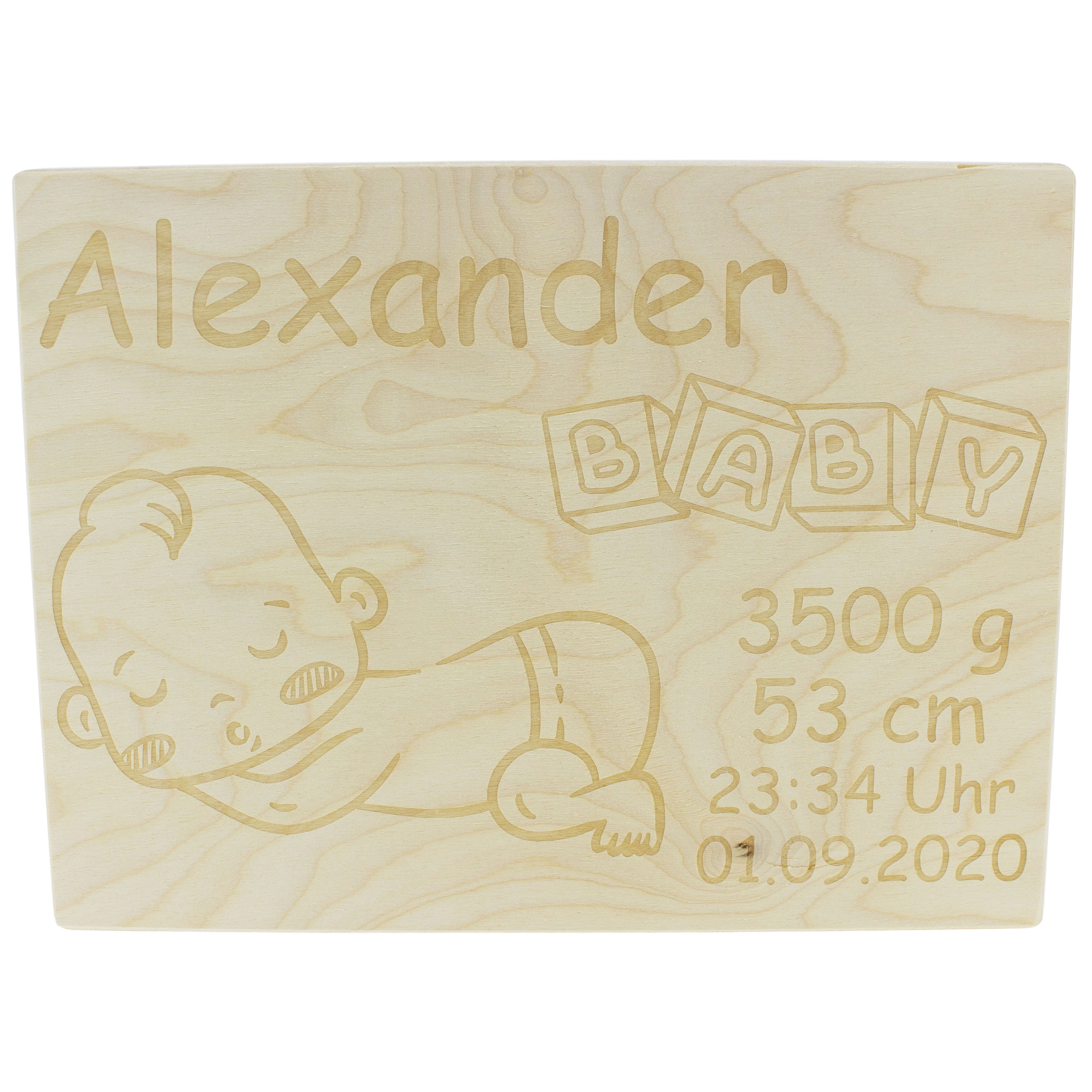 Erinnerungsbox Baby - individuell graviert zur Geburt