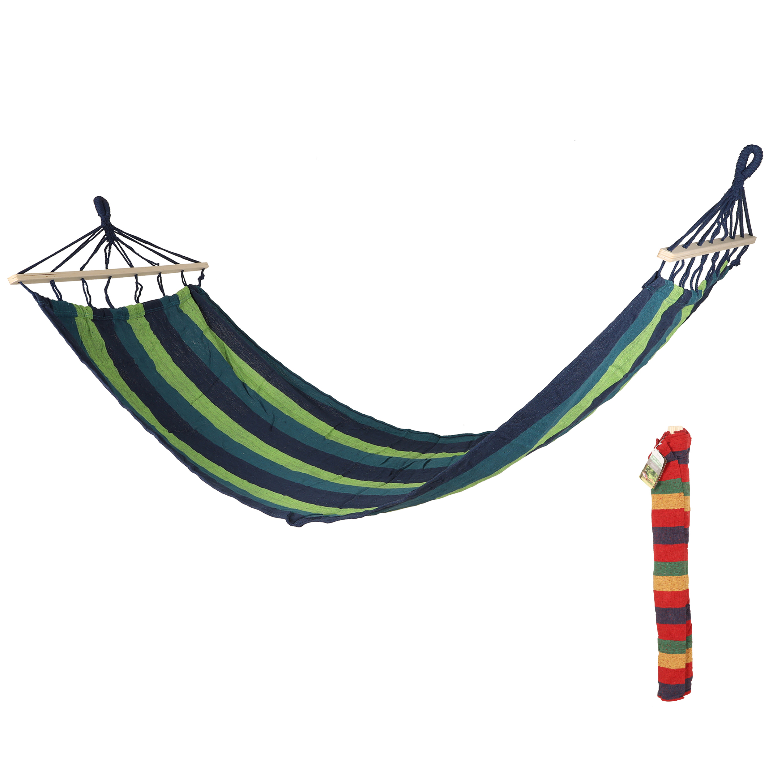 330035-Kopie-2 Hängematte "Eden Rock" mit Holzstange für 1 Person - bis 120 kg