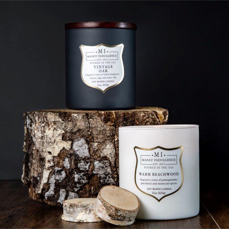 Hochwertige Duftkerze MI - Manly Indulgence - 425g aus Sojawachsmischung mit Holzdocht