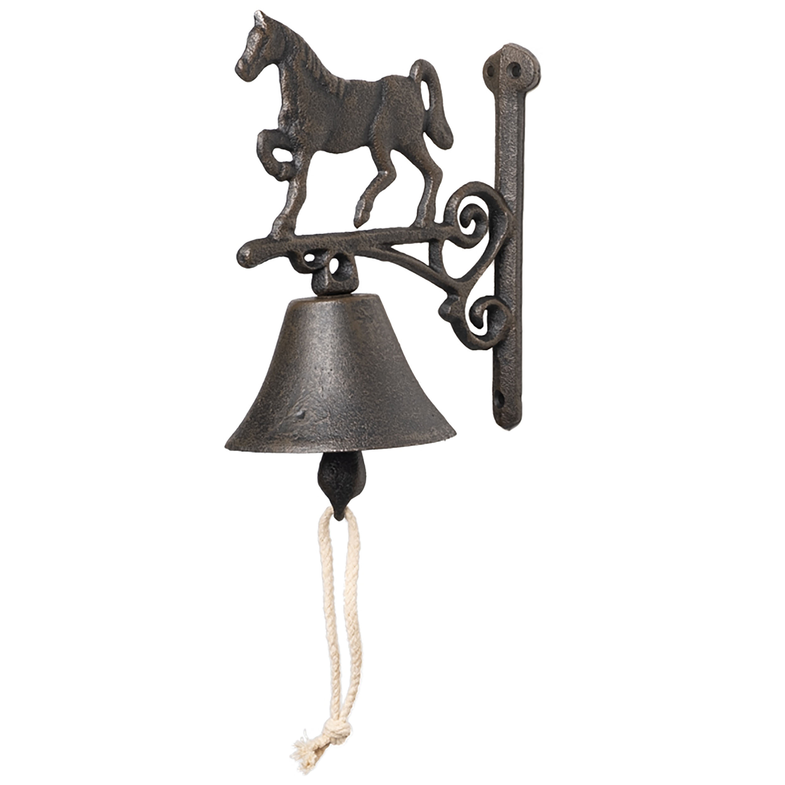 91625cRfGks4bD8fDD Glocke mit Pferd aus Gusseisen 16 x 10 x 20 cm