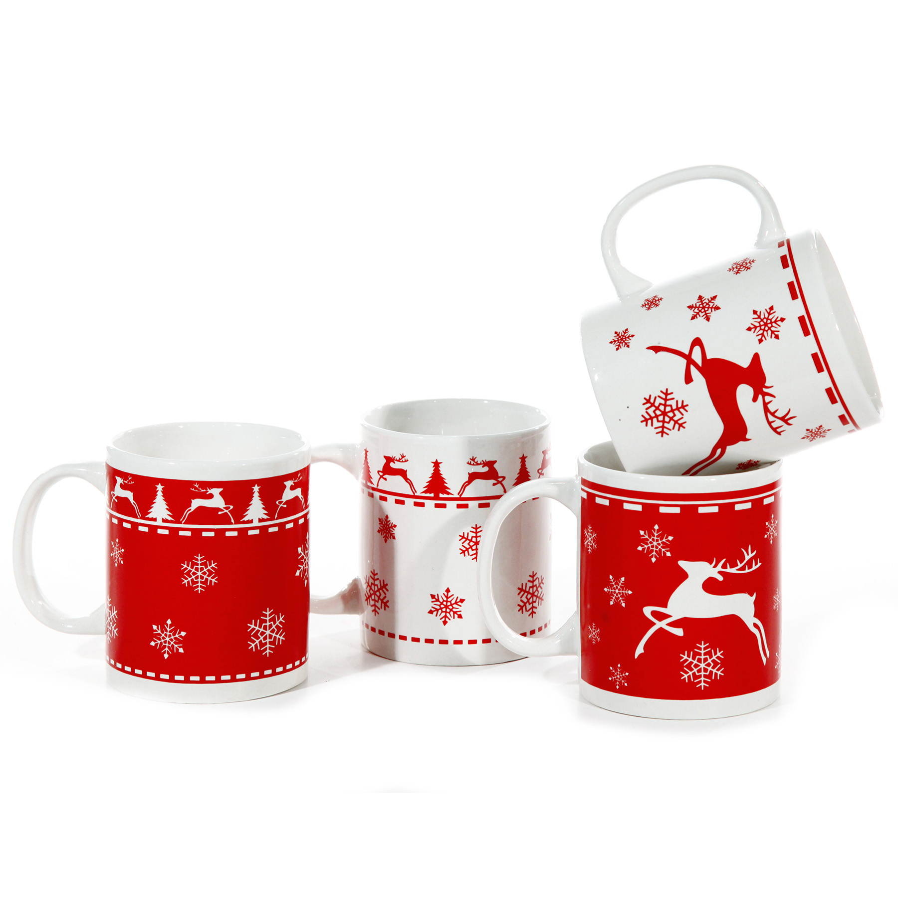 26000_Tasse Weihnachtstassen mit Hirsch-Design in vier Modellen sortiert