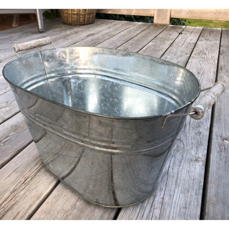 59956____ Metallwanne verzinkt mit Griffen L ca. 58,5 cm