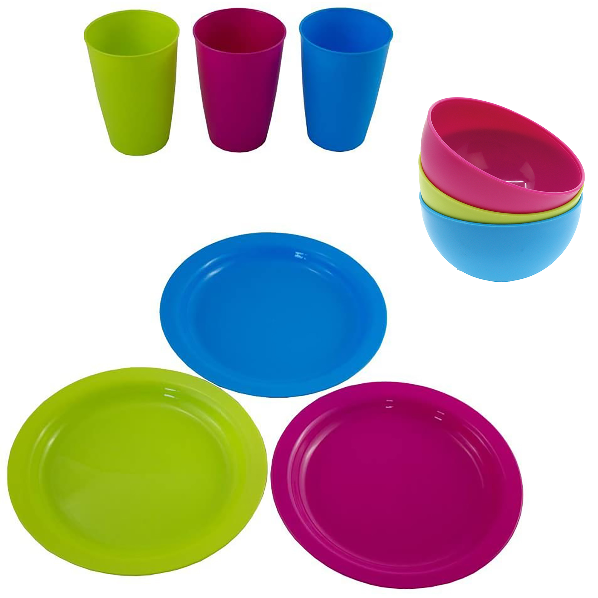 66527-Set_ 36 tlg. Set aus Teller , Schüssel und Bechern