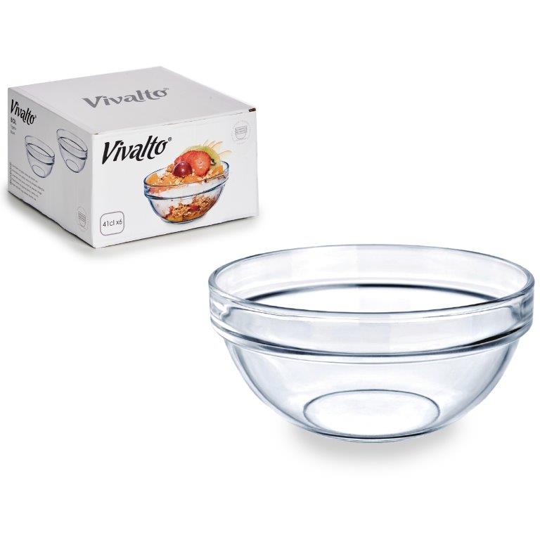 6-tlg. Set Glasschalen in verschiedenen Größen