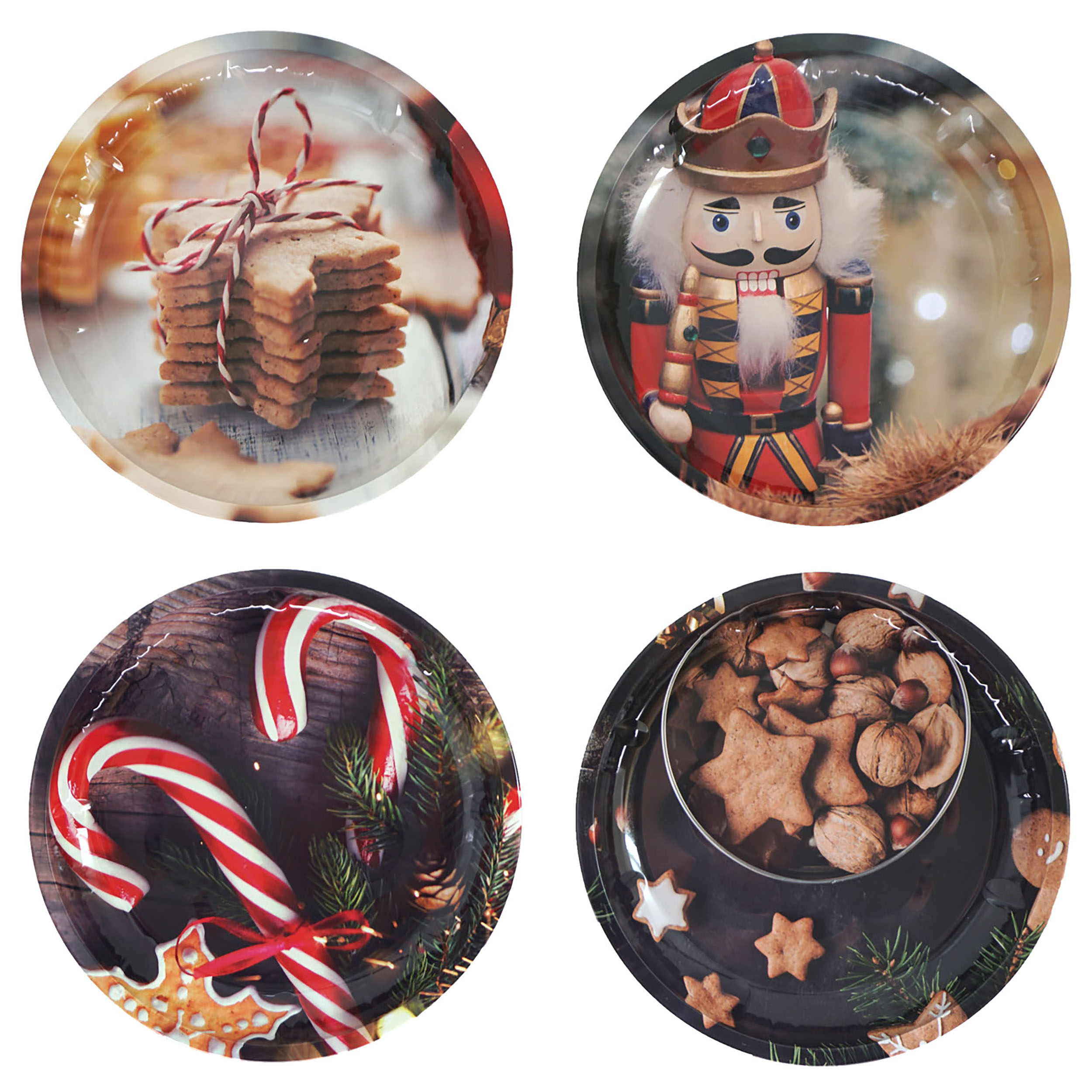 01275 4-tlg. Set Gebäckteller - Dekoteller Weihnachten Ø 26 cm