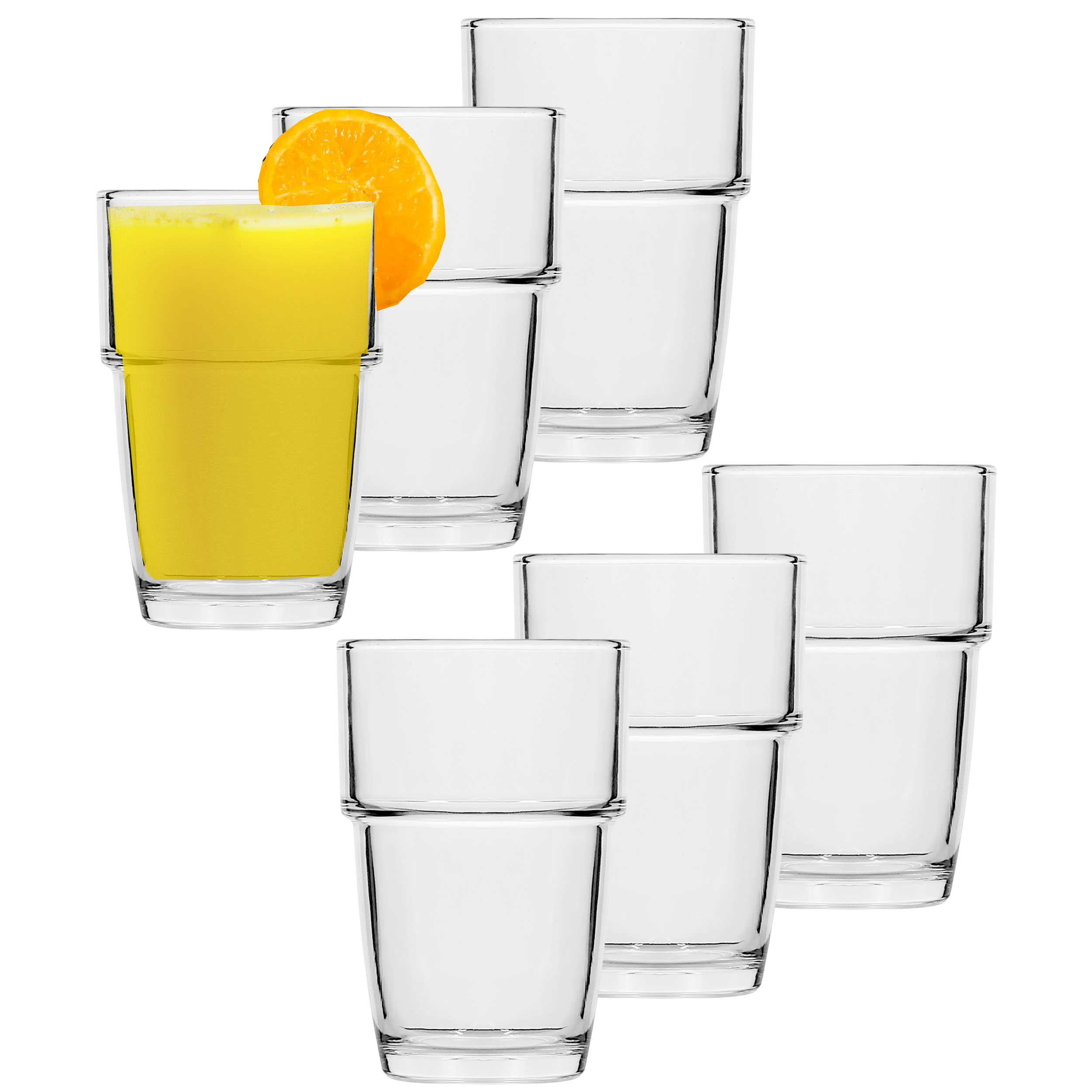 6-tlg. Set Trinkgläser in eleganter Form 170 ml
