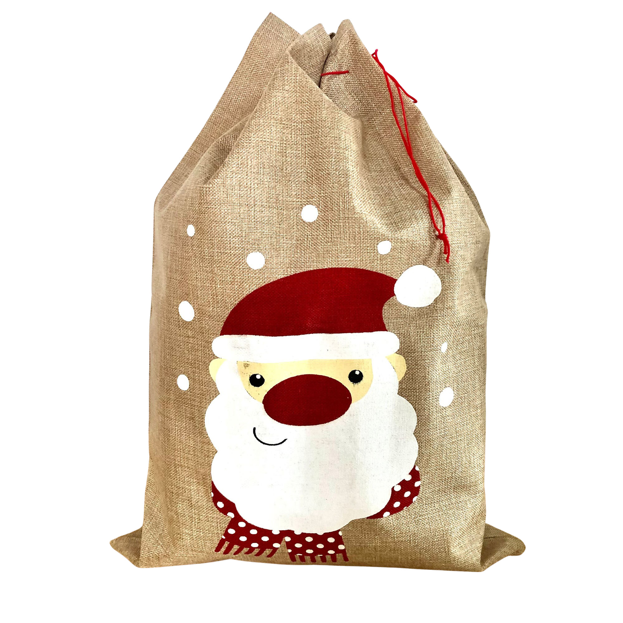 77530_LXdLtrwbPOzpg Großer Weihnachtssack "Nikolaus" aus Jute - 50 x 70 cm
