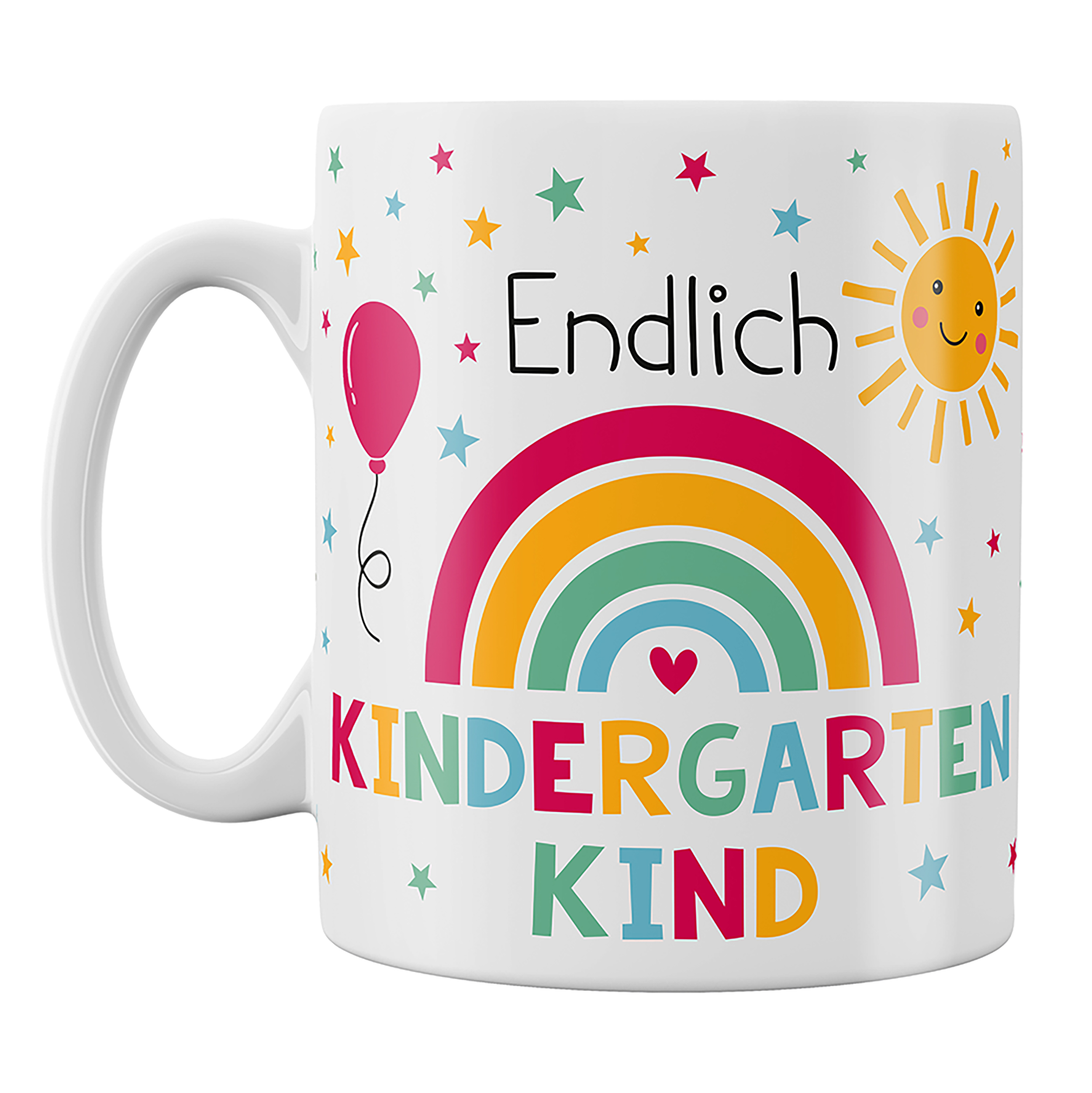 74425_ Tasse "Endlich Kindergarten Kind" 300 ml aus Keramik