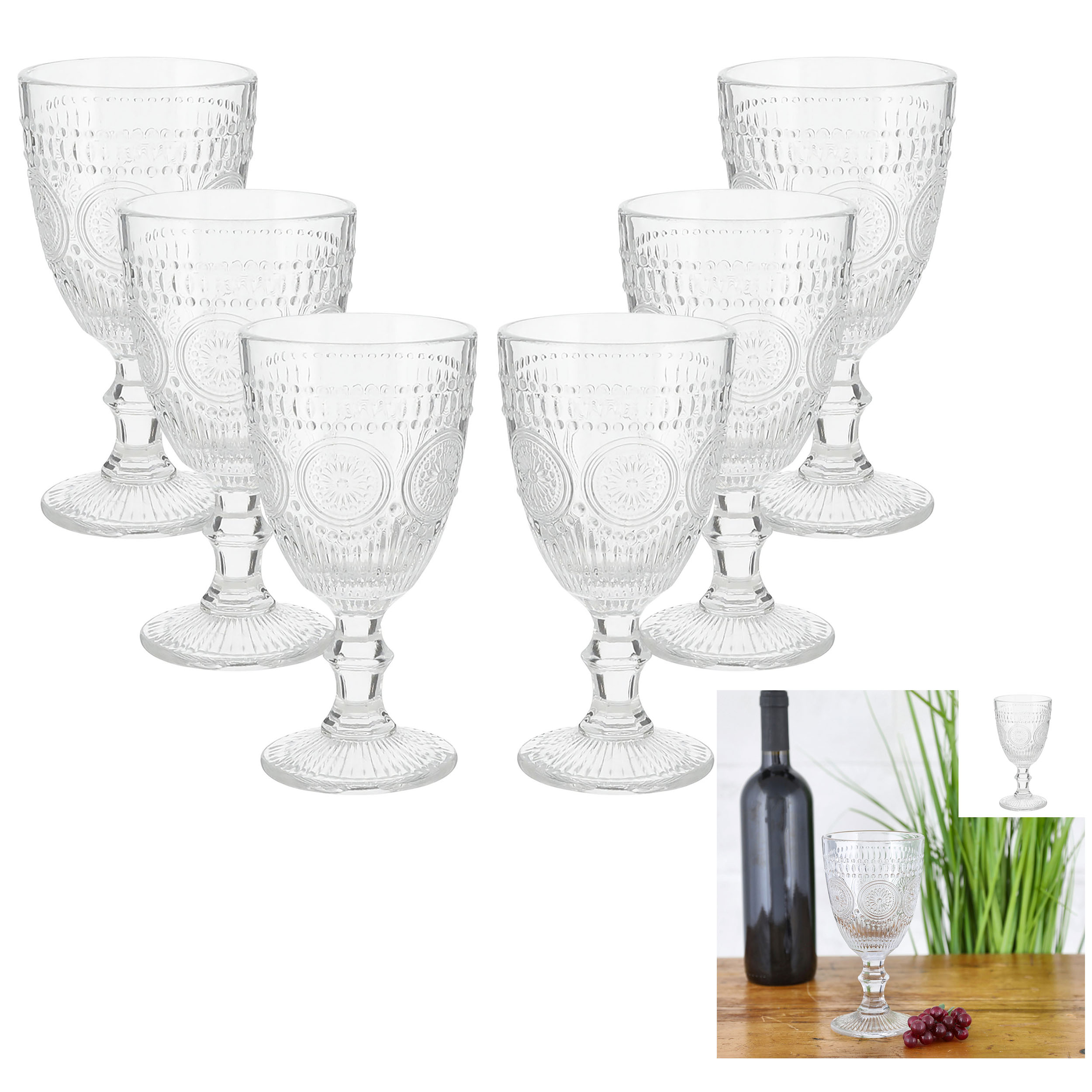 46127_6er-Kopie 12 x Weinglas "Mandala" 300 ml H 17 cm