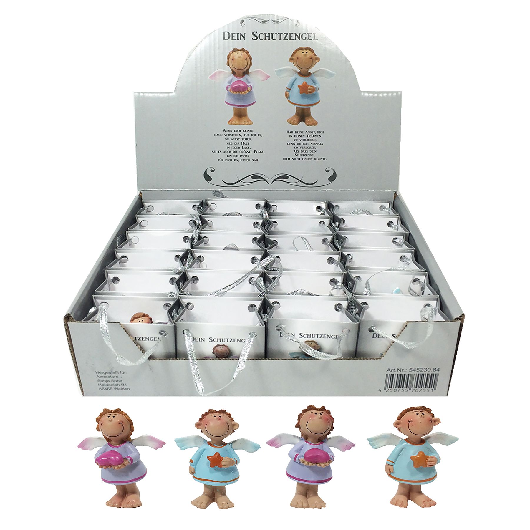 545230-annastore1_neu-mit-box 24 x Schutzengel in Tüte - lila und blau sortiert