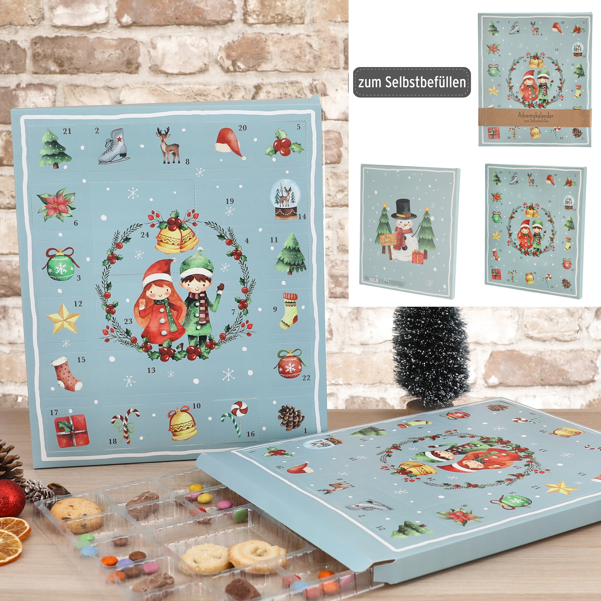 45963-1-Kopie Adventskalender aus Pappe zum Selbstbefüllen 31 x 37,5 cm