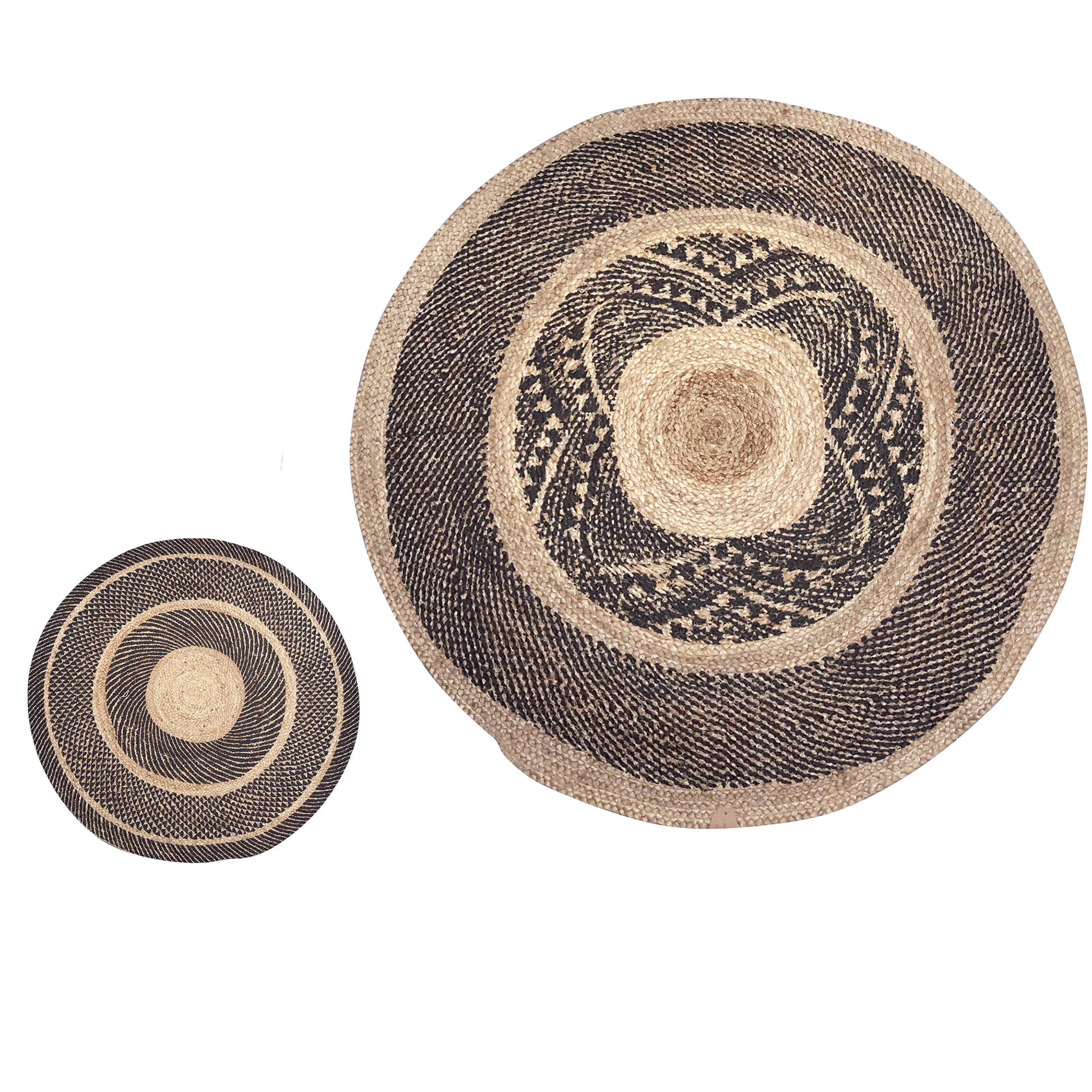 Teppich rund Ø 110 cm aus 100% Naturfaser Jute