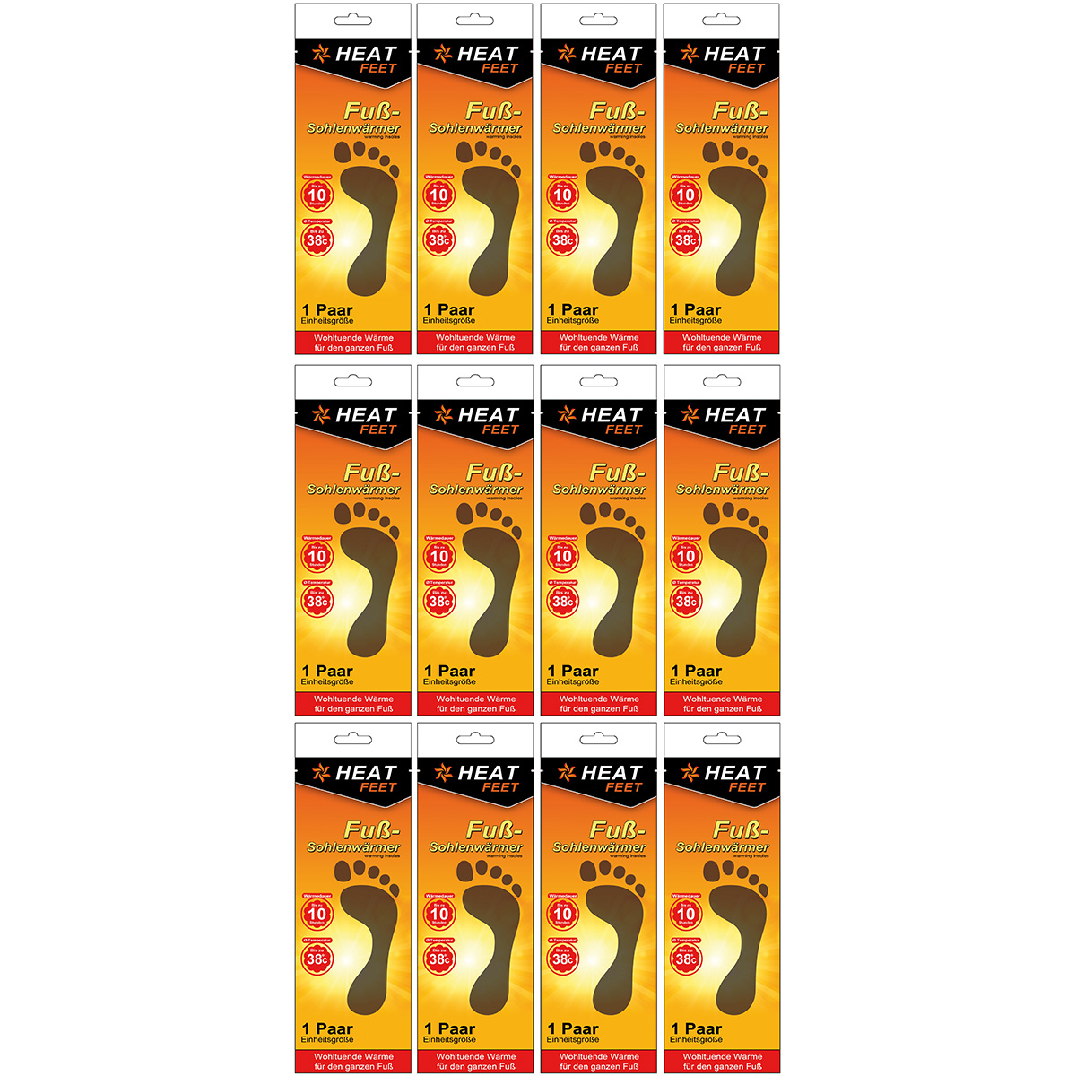 12 Paar Einlegesohlen "Heat Feet"