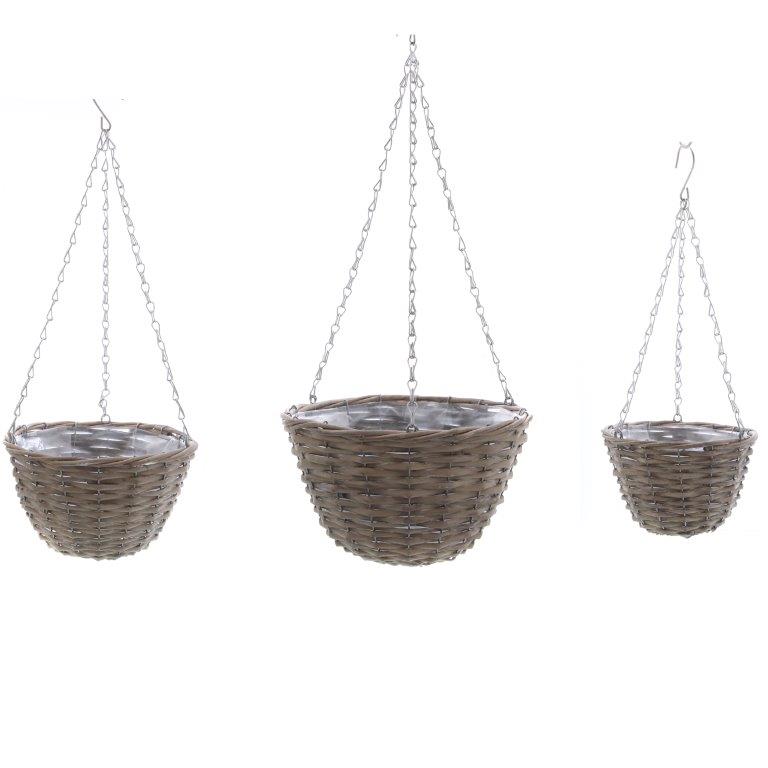 Blumenampel aus Weide zum Hängen