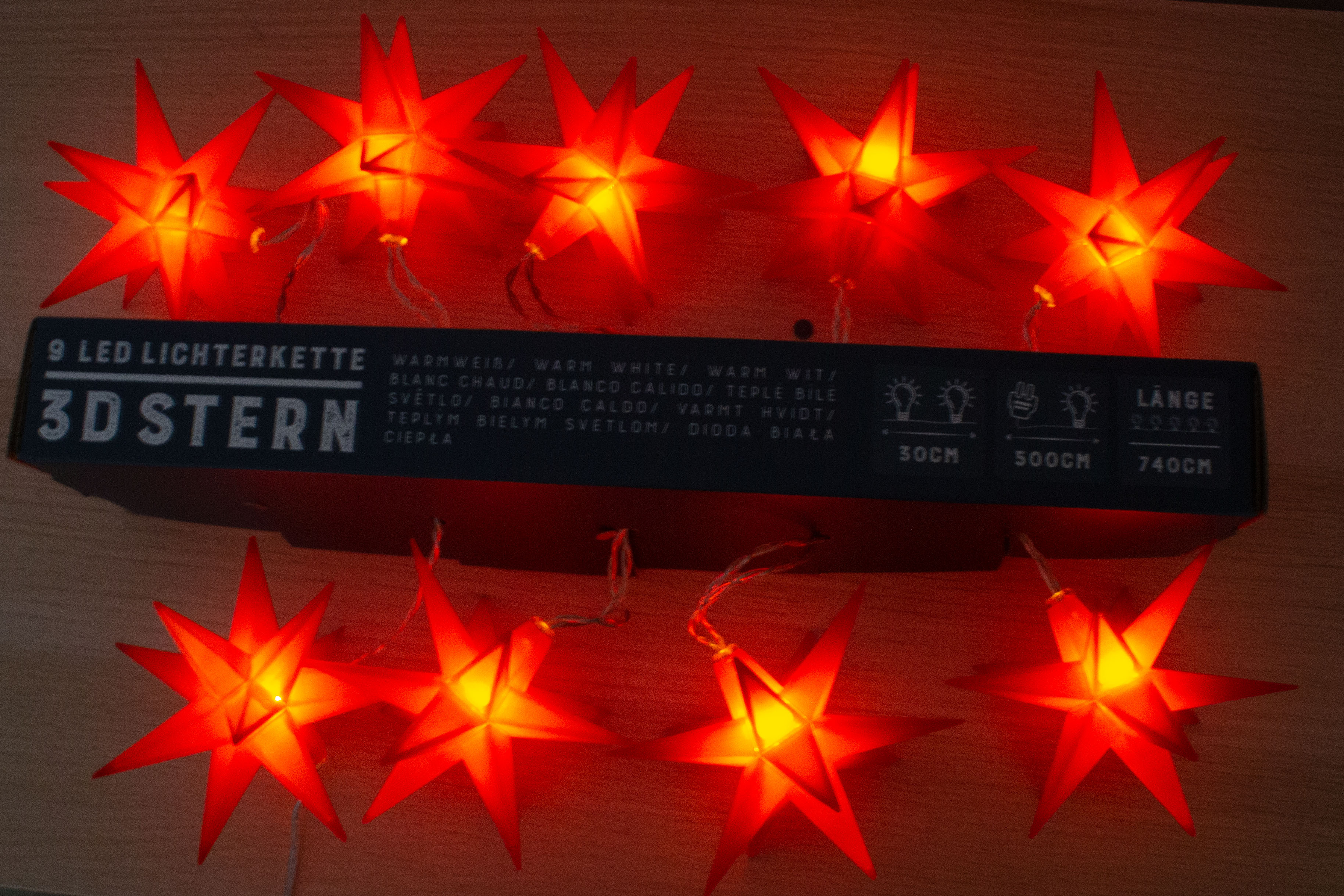 73801R_ Lichterkette "Sputnik" in 3-D Ausführung für Außen 2,4 m + 5 M Zuleitung