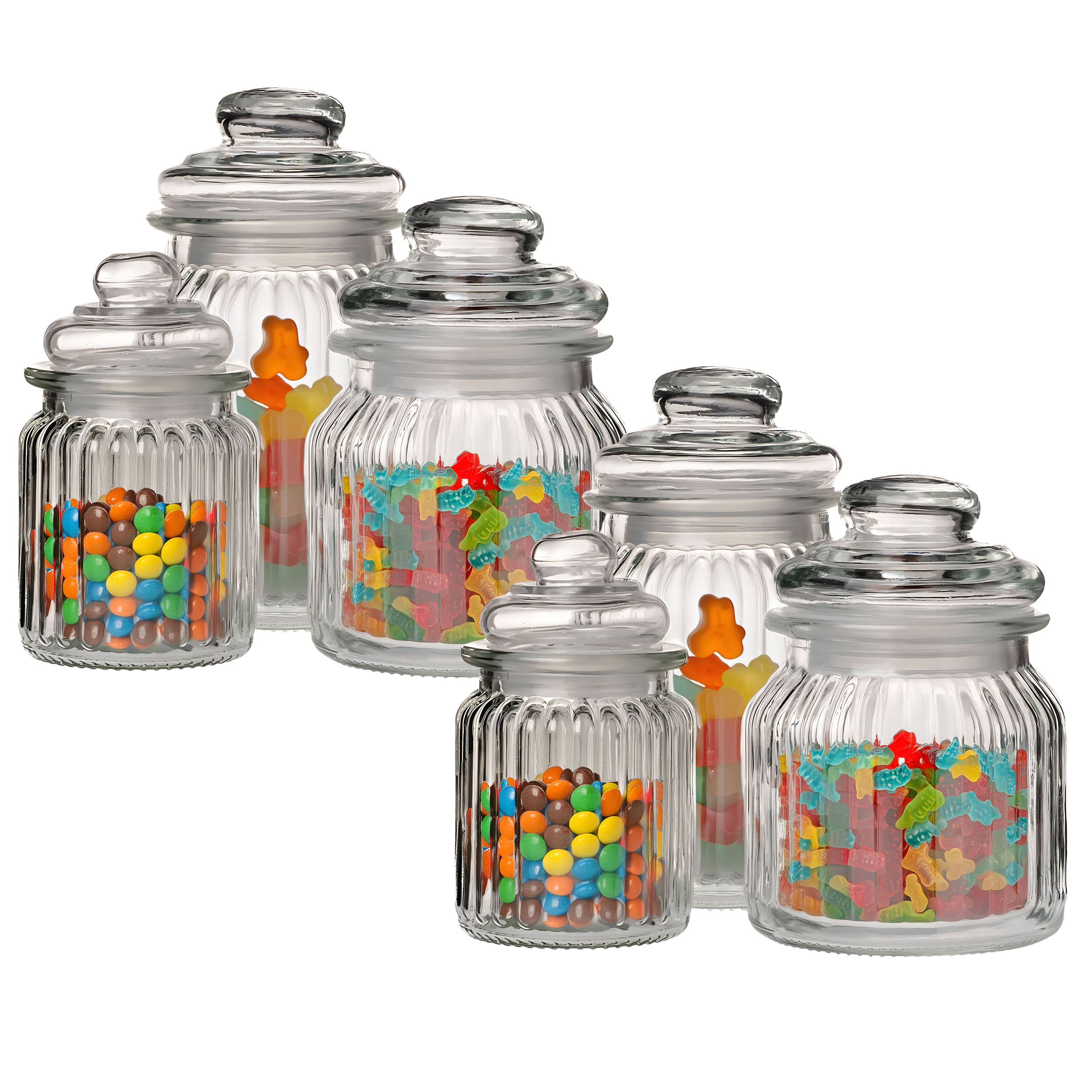 6er Set gemischt (jeweils 2 x H 13+14+18 cm)