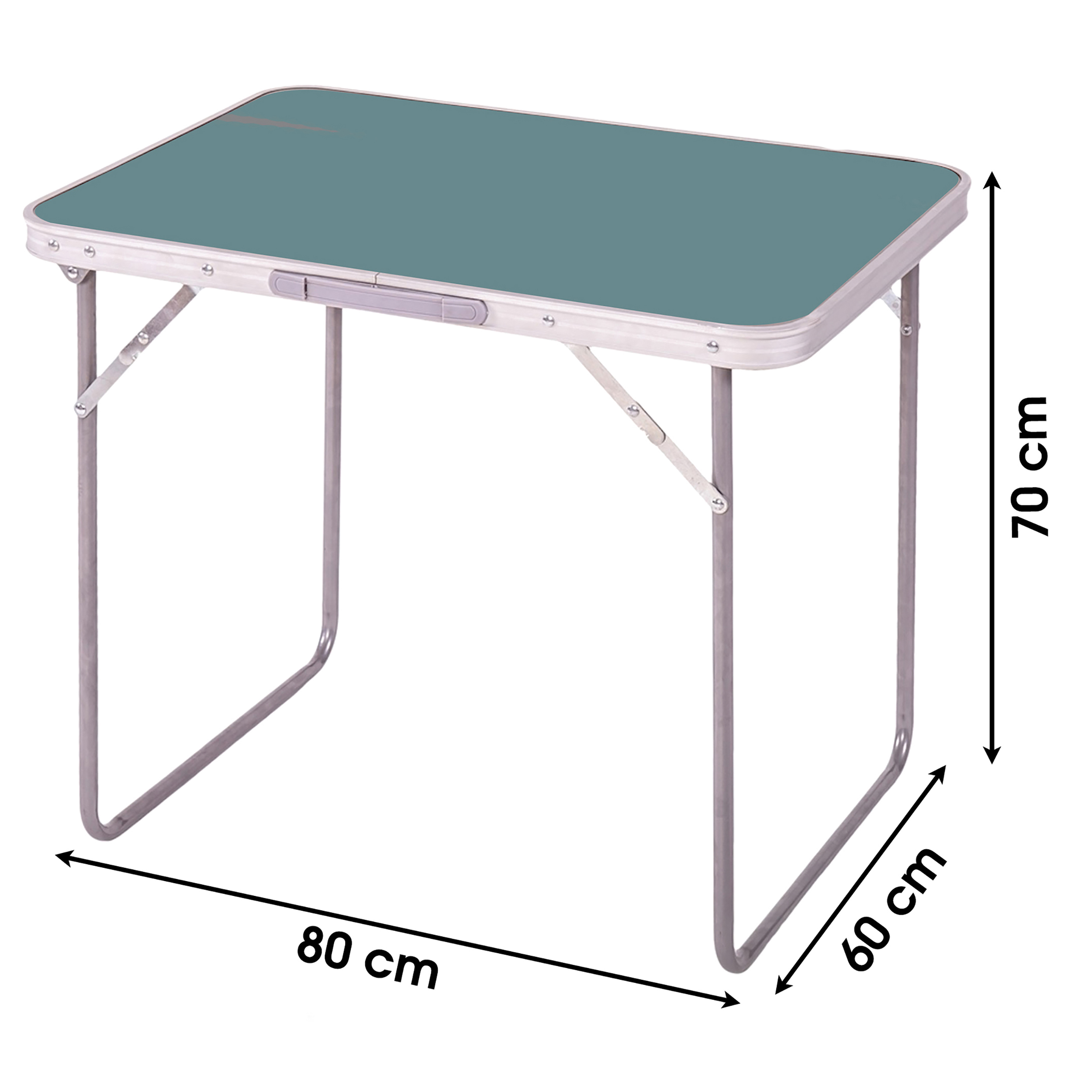 Campingtisch aus Metall, Aluminium und Holz 80 x 60 x 70 cm (L/B/H) - klappbar