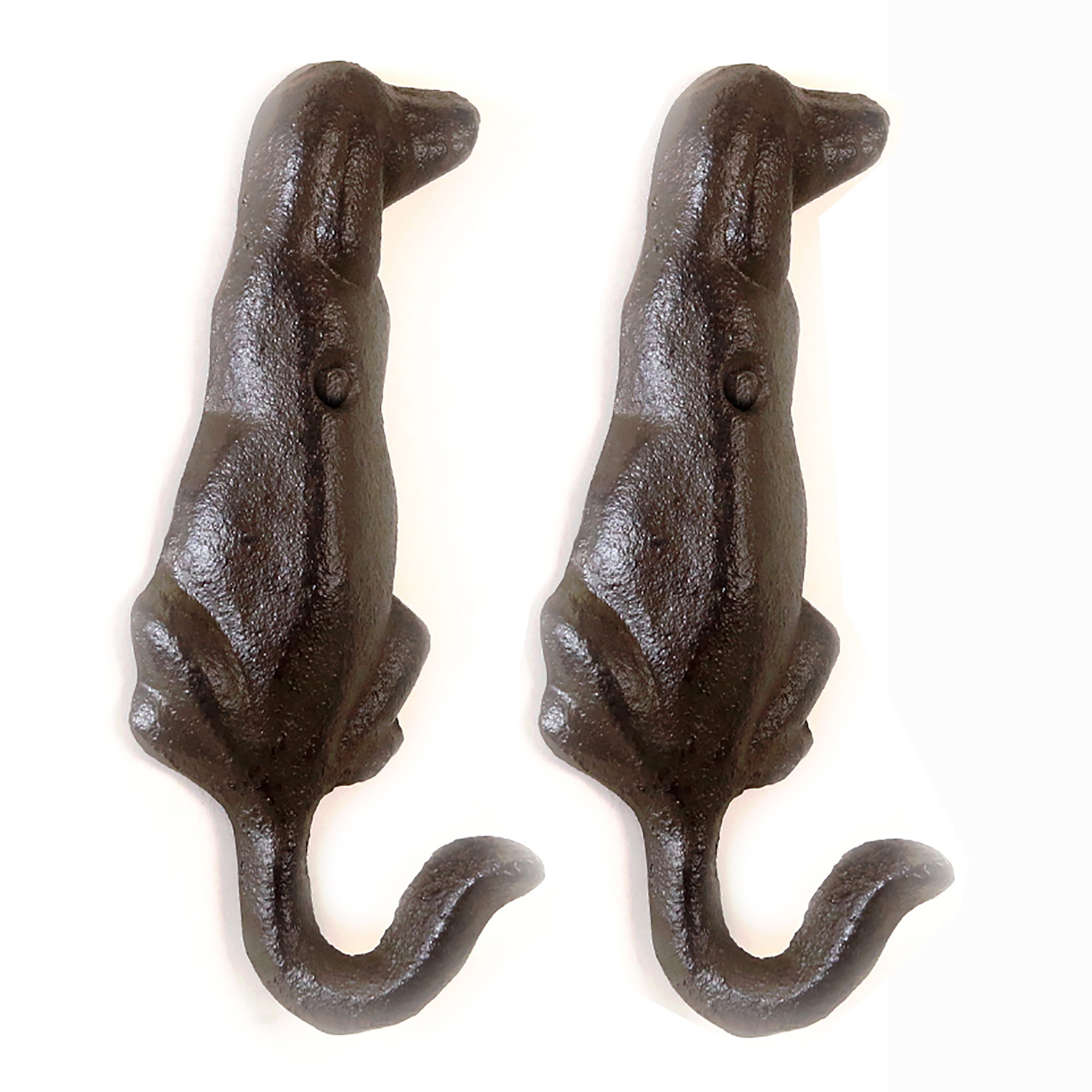 86027-2er 2 x Garderobenhaken  "Hund" oder "Katze" aus Gusseisen H 17 cm