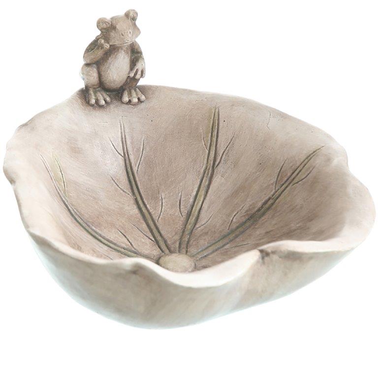 Vogeltränke "Lotusblüte" mit Frosch
