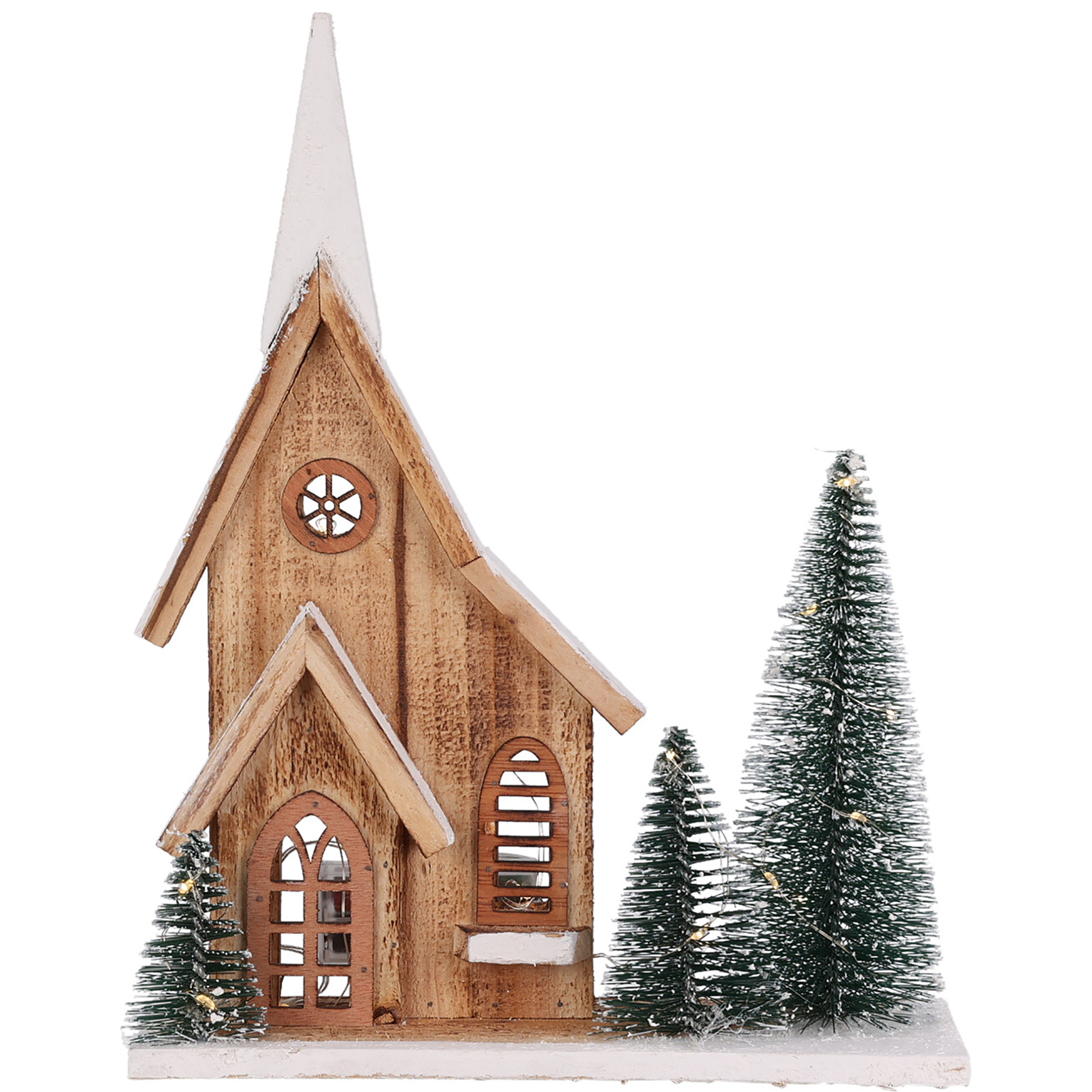 ACW006600_EJeMLgESHwNJt Haus mit LED Licht und Timer H 35,5 cm - batteriebetrieben