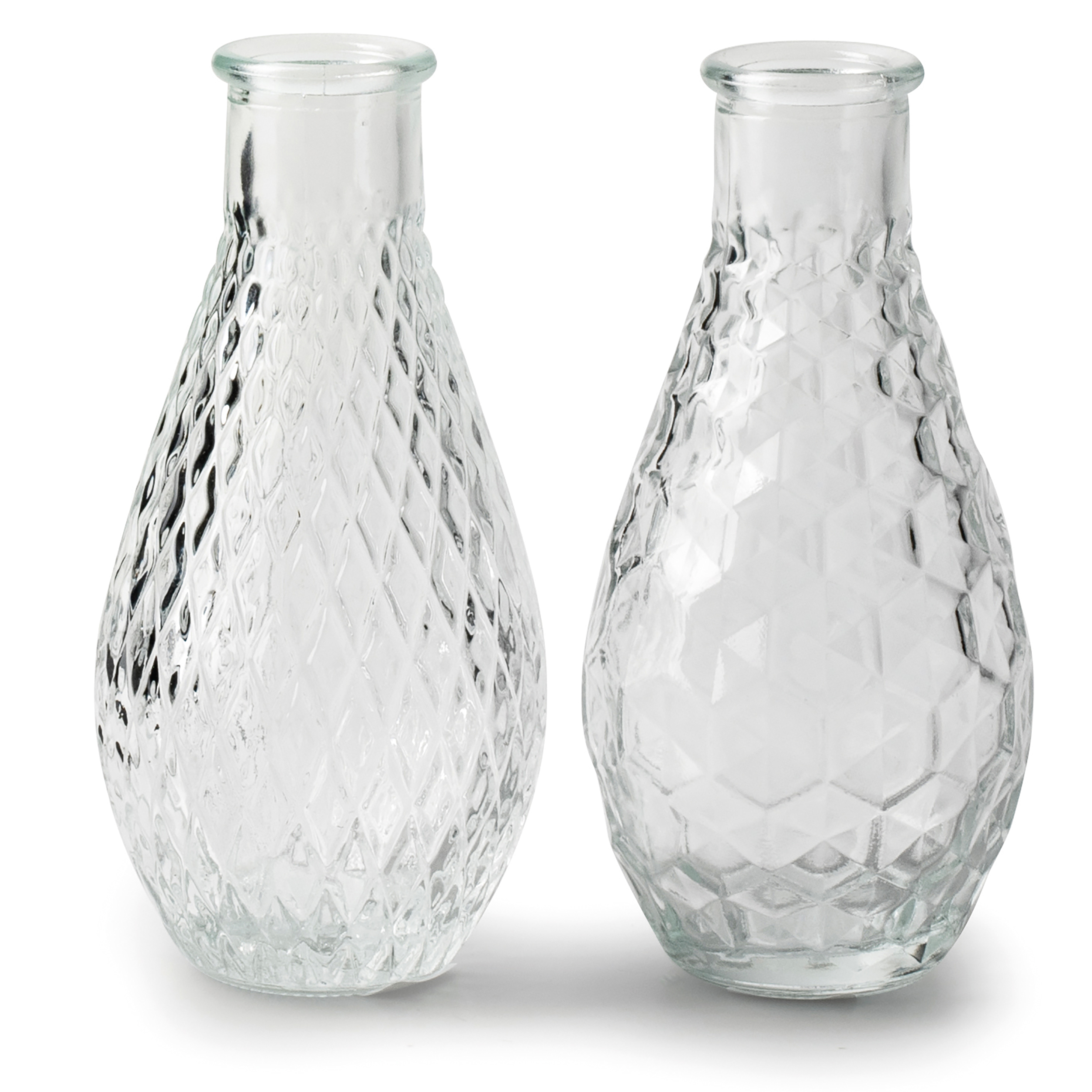 42141-n 12 x Vasen "Rikke" aus Glas H 14 cm - zwei Modelle sortiert