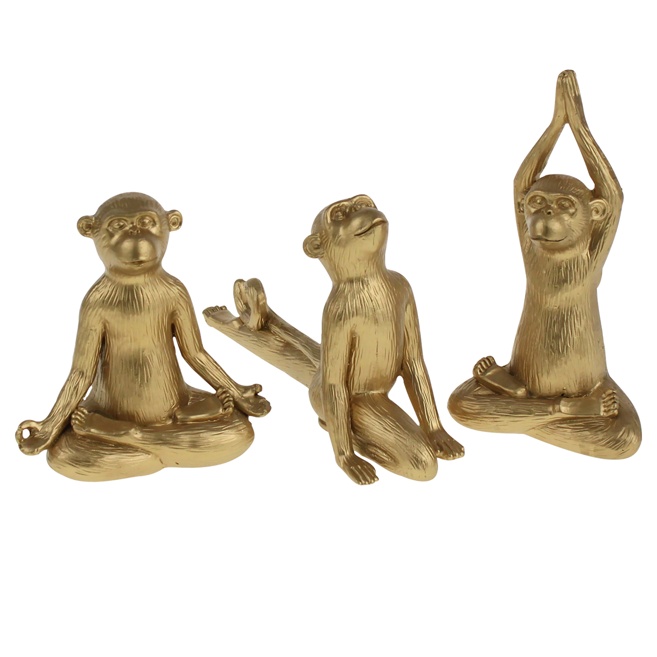 3-tlg. Set "Yoga-Affen" H 11 - 15 cm