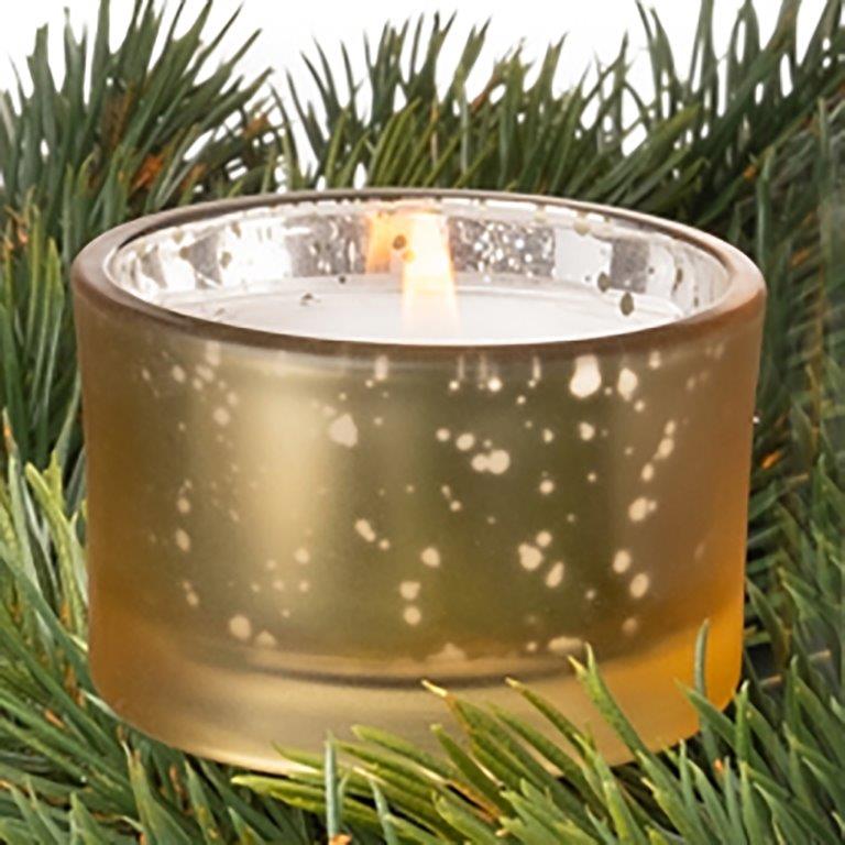 80037 4 x Adventskranzstecker aus Glas mit Metall-Pick im Antik-Finish