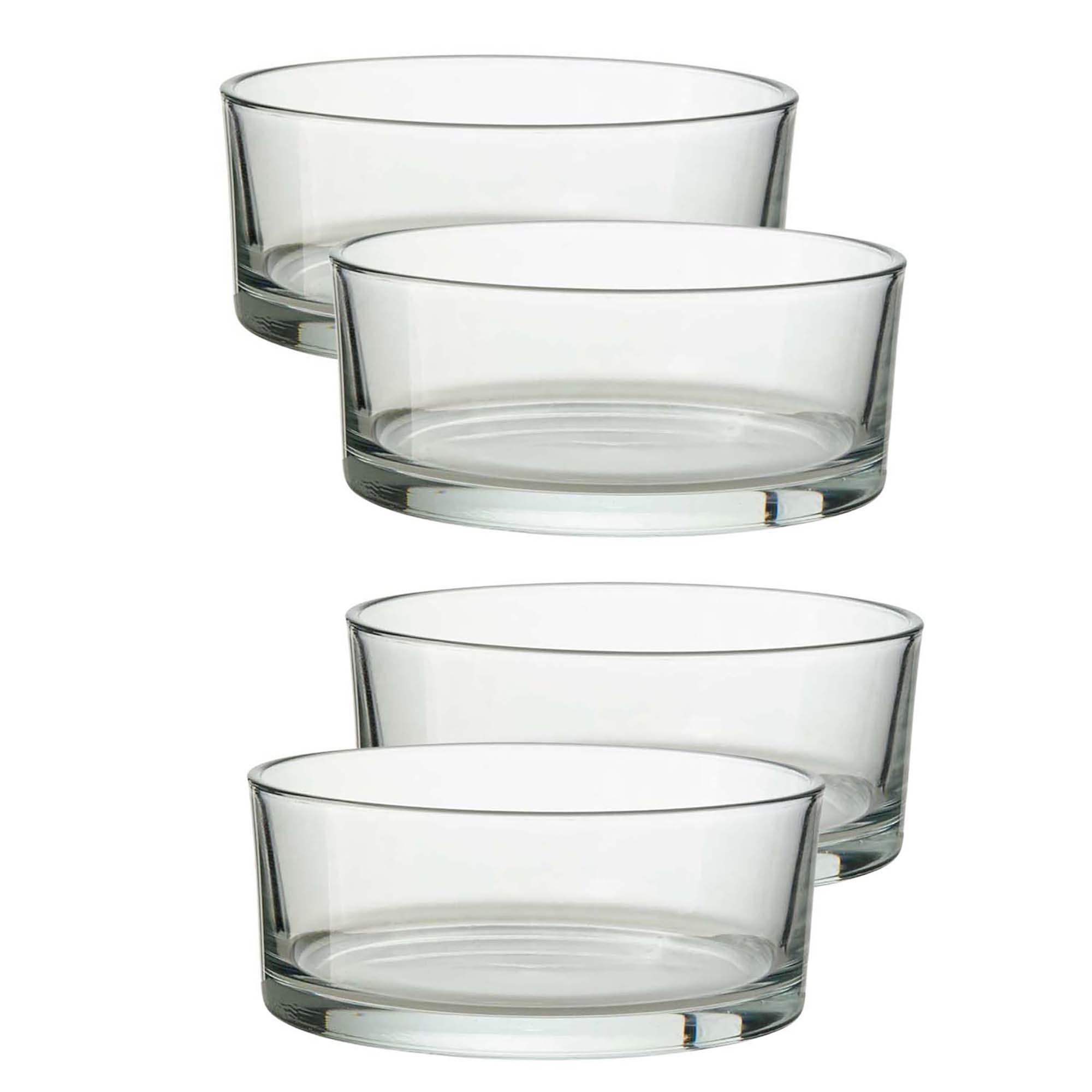 514957-1-Klar_4er_ Glasschale in runder Form für unzählige Dekorationen