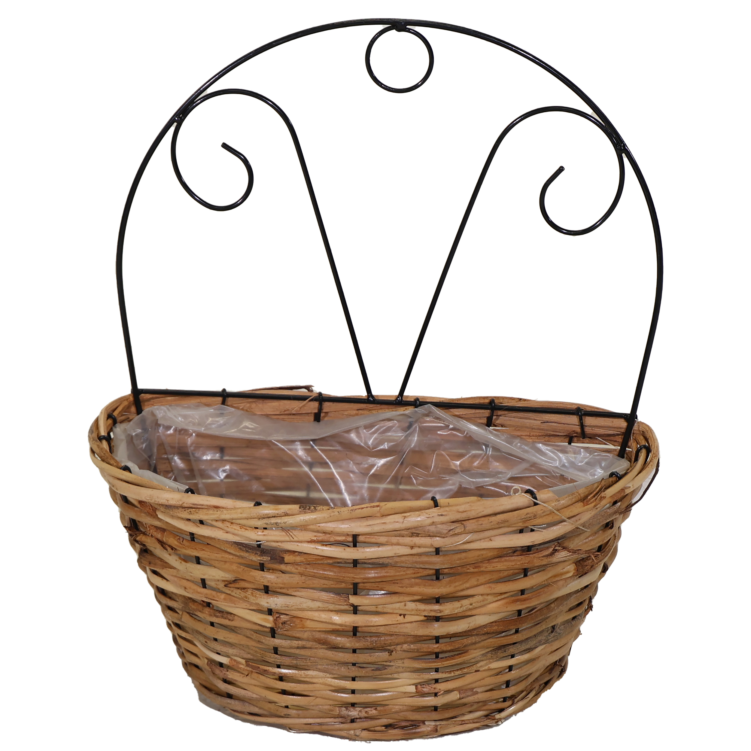 132830brvLWhHdshjHs Kubu Rattan Körbe mit Folie und Metallkonstruktion zum Hängen