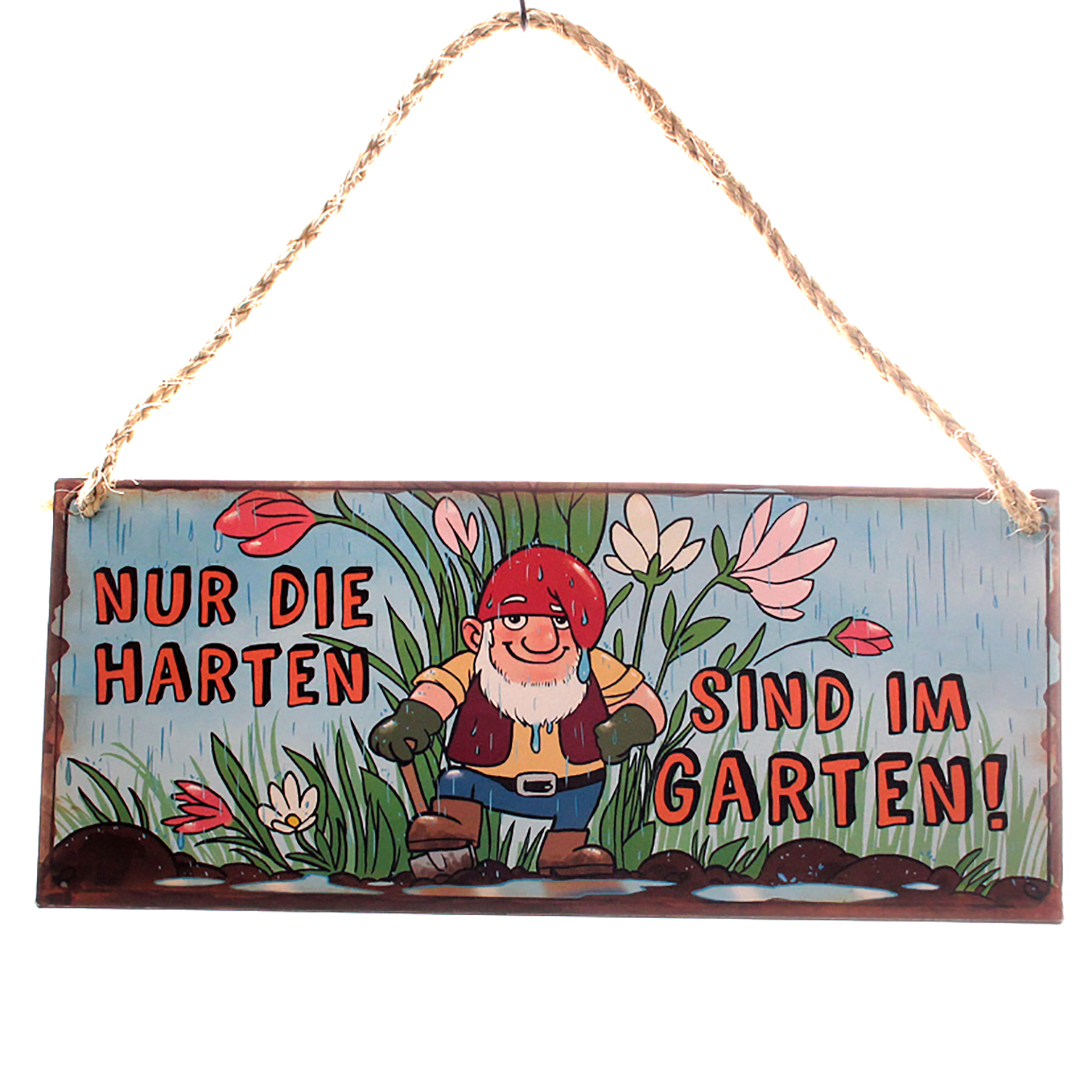 Metallschild Gartenzwerg, 30,5 x 13 cm