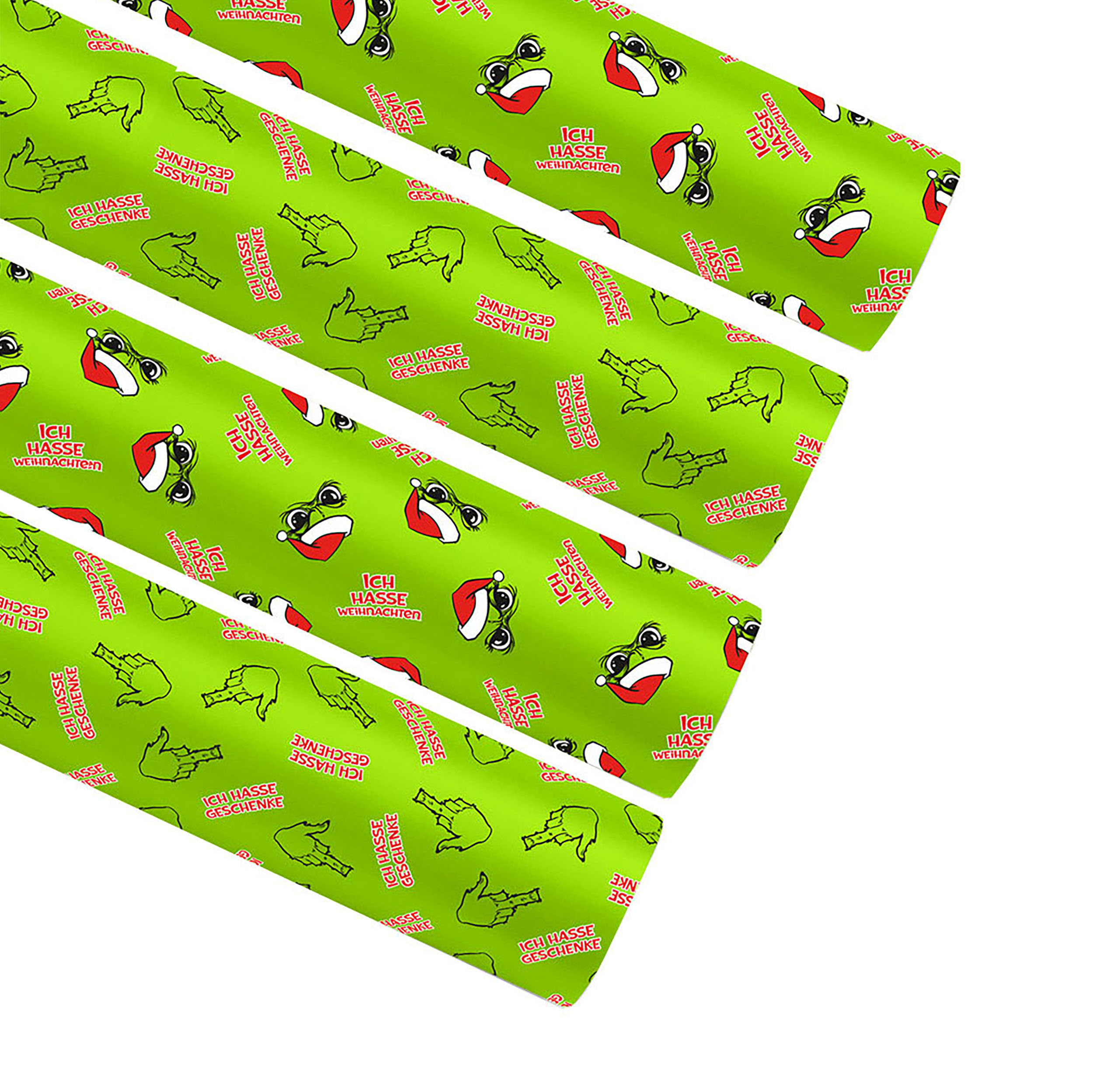 06301-4er 4 x Rollen Geschenkpapier "Festtags-Muffel" zwei Design sortiert