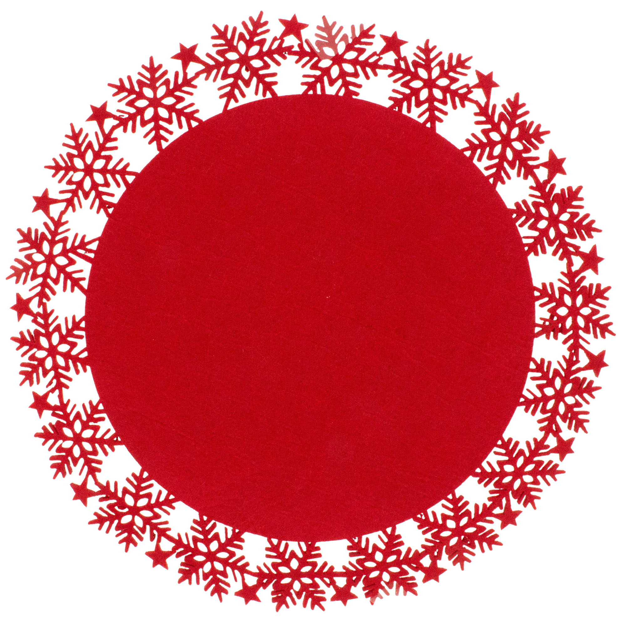 6 x Platzset "Schneeflocke" aus Filz Ø 35 cm